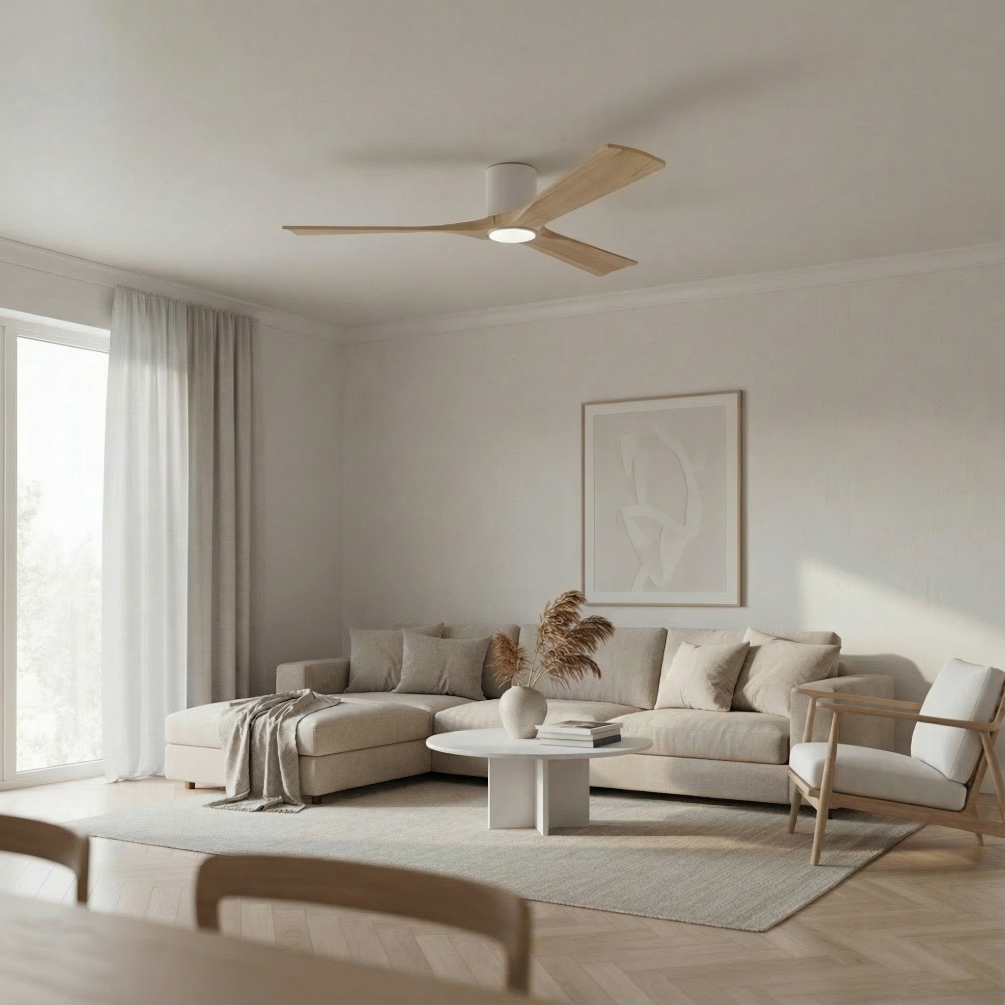Étoile Ventilateur de plafond en bois (132 cm / 112 cm)