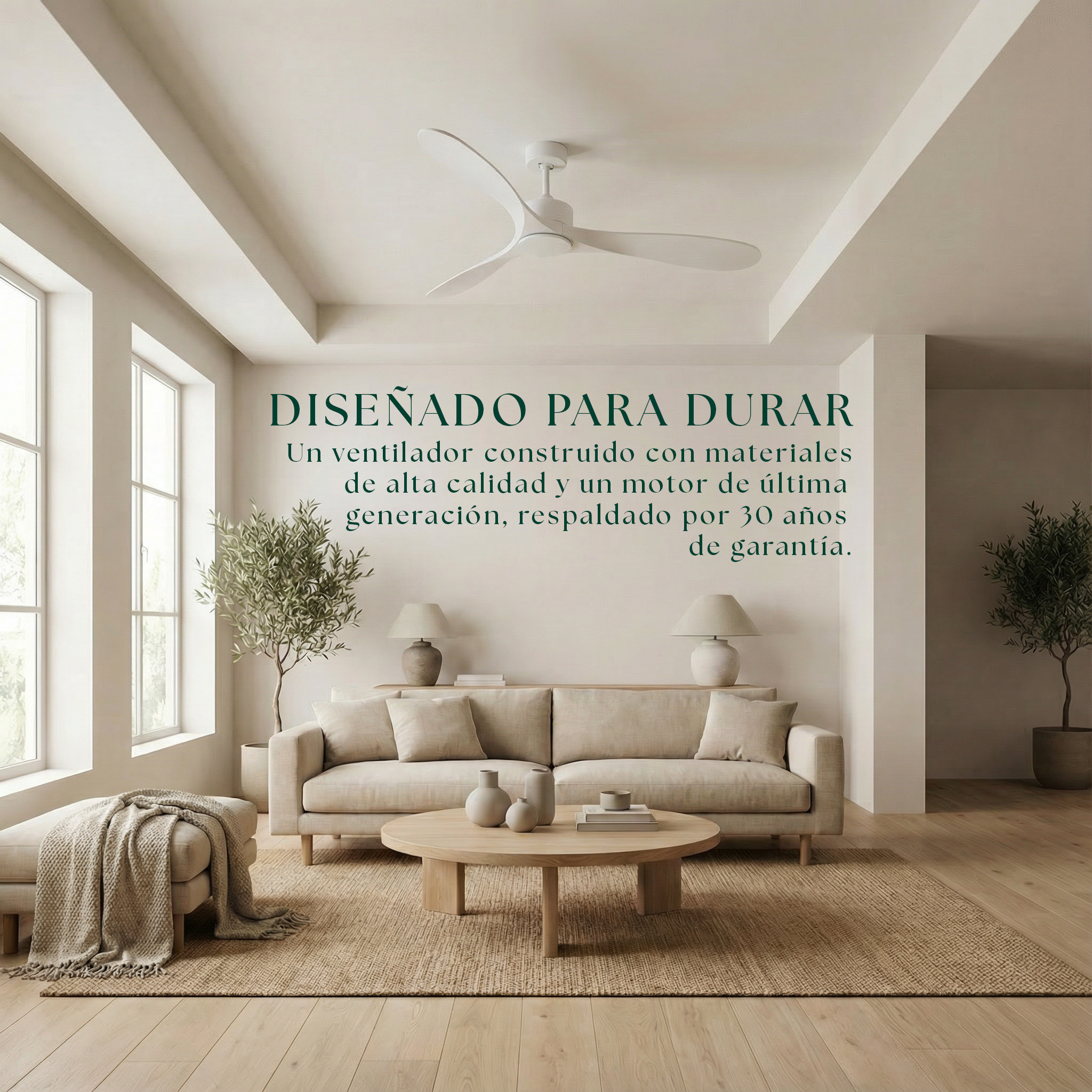 Boreal Ventilateur de plafond 132 cm (10–25 m²) – 3 pales en ABS