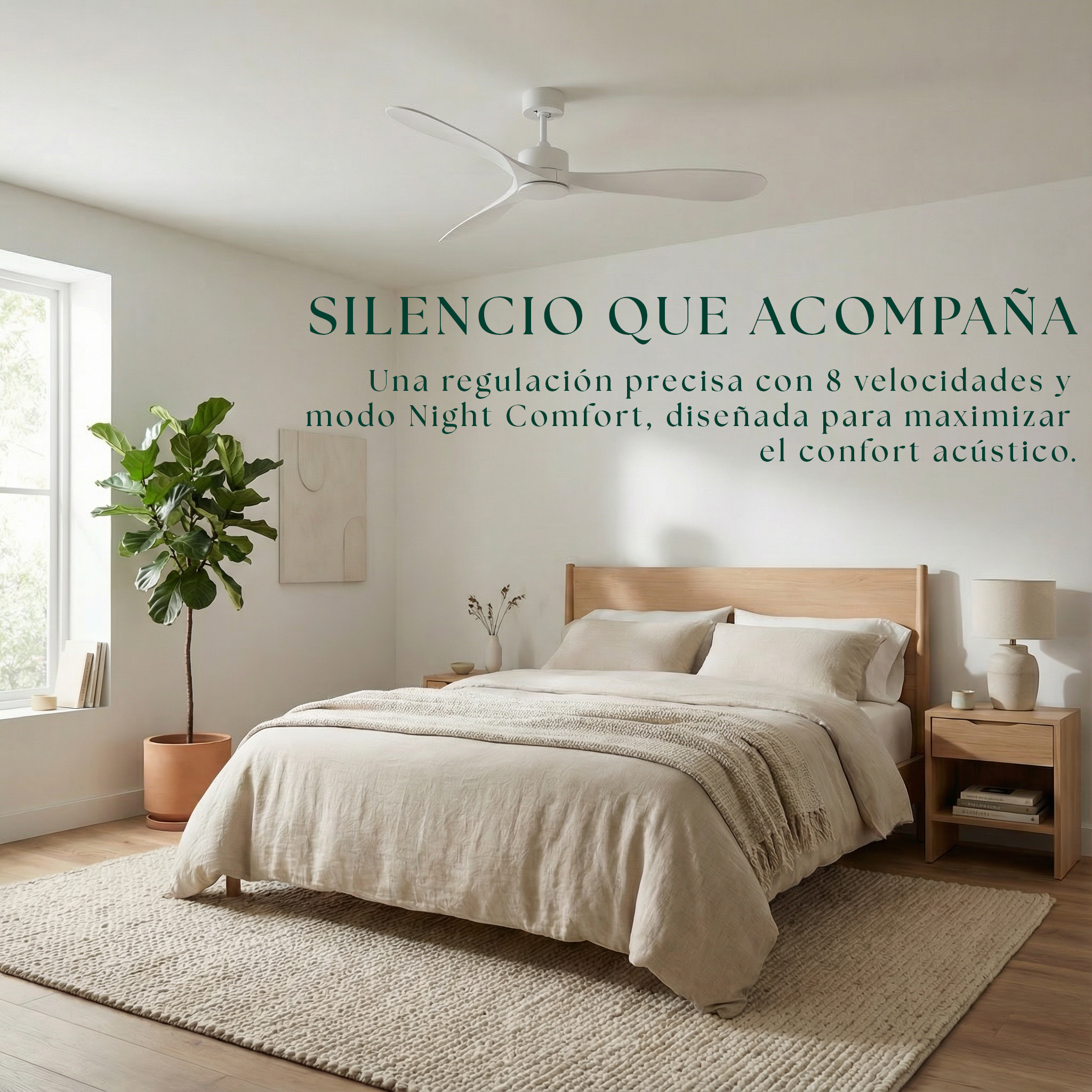Boreal Ventilateur de plafond 132 cm (10–25 m²) – 3 pales en ABS
