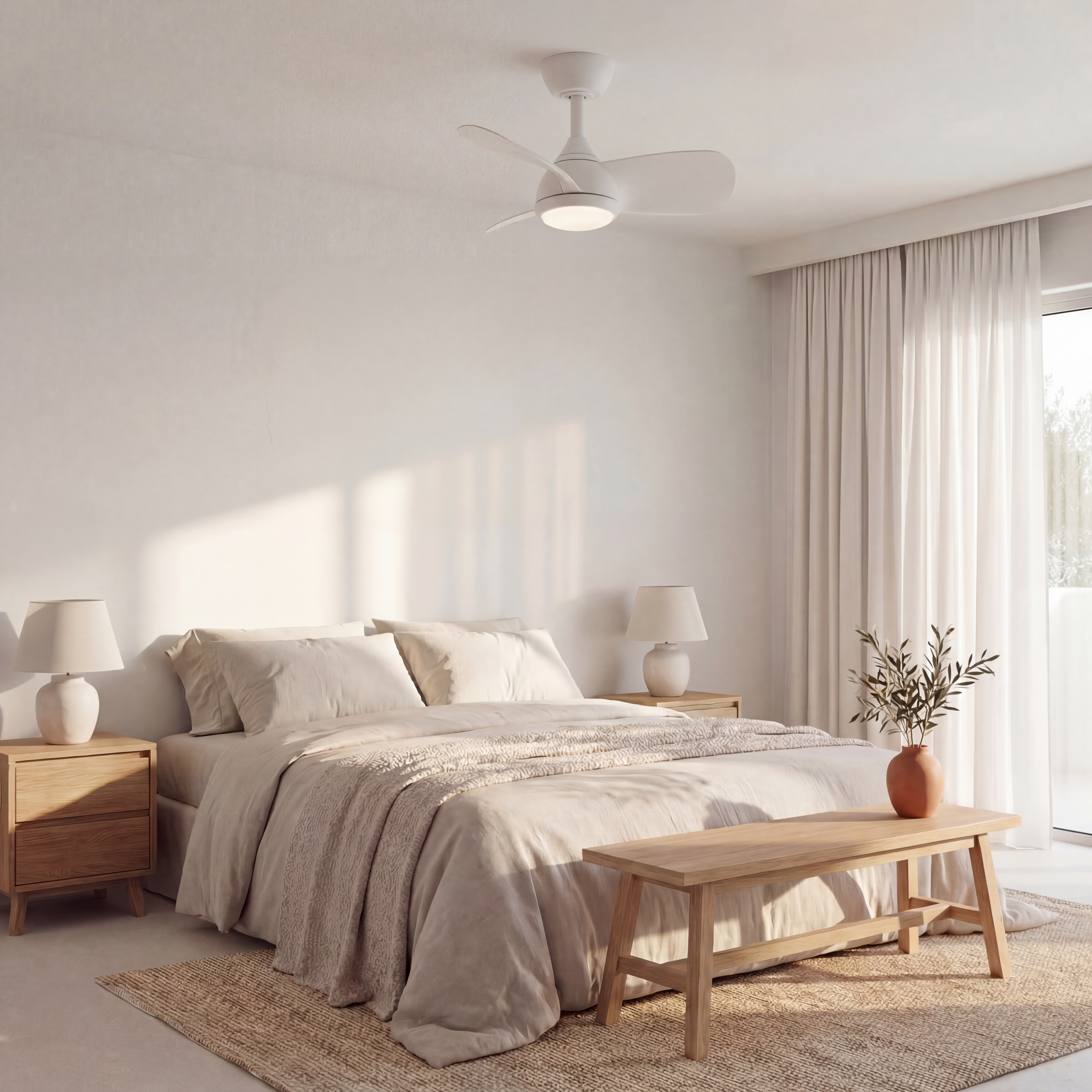 Veleo Ventilateur de Plafond 60 cm (<8 m²) – 3 Pales en ABS