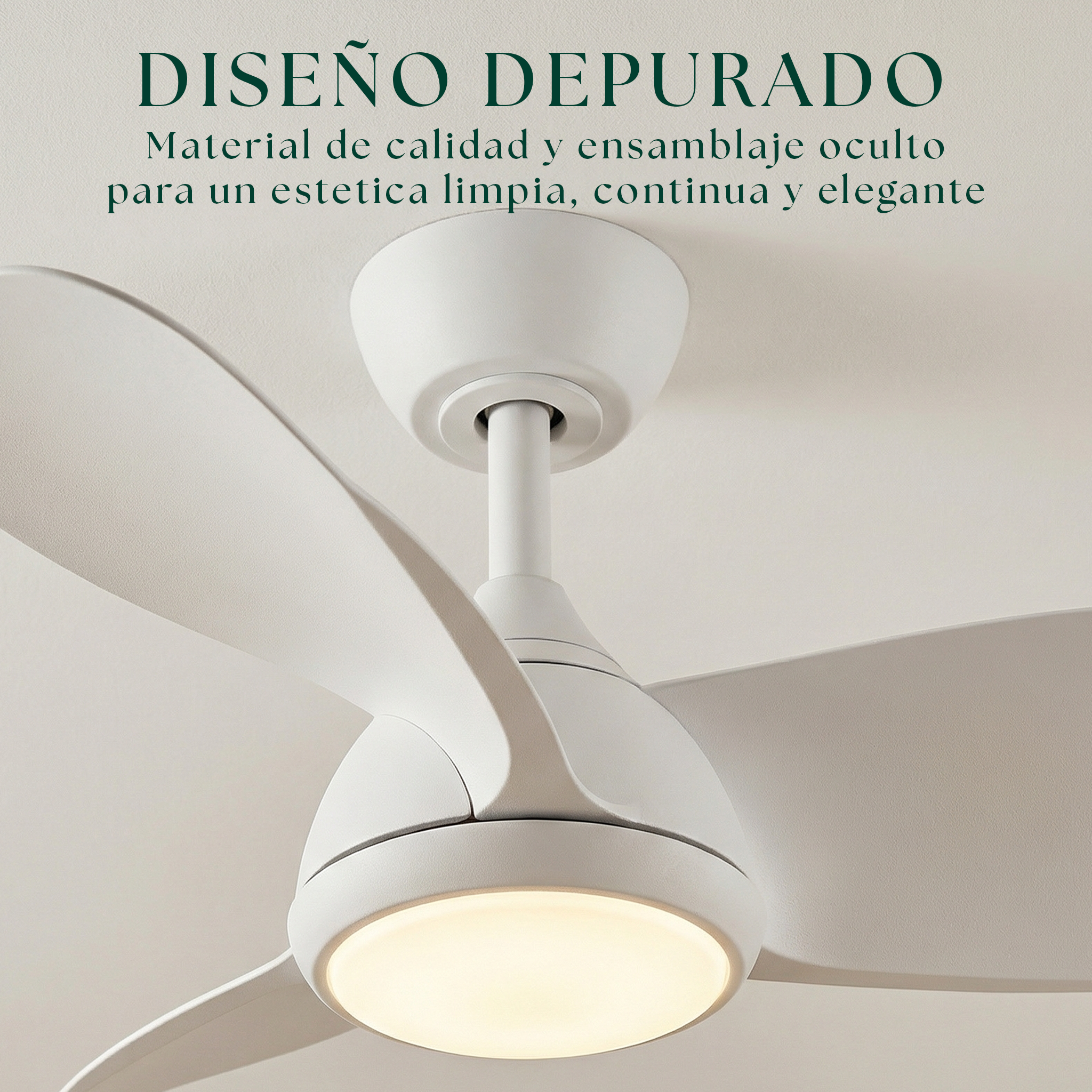 Veleo Ventilateur de Plafond 60 cm (<8 m²) – 3 Pales en ABS