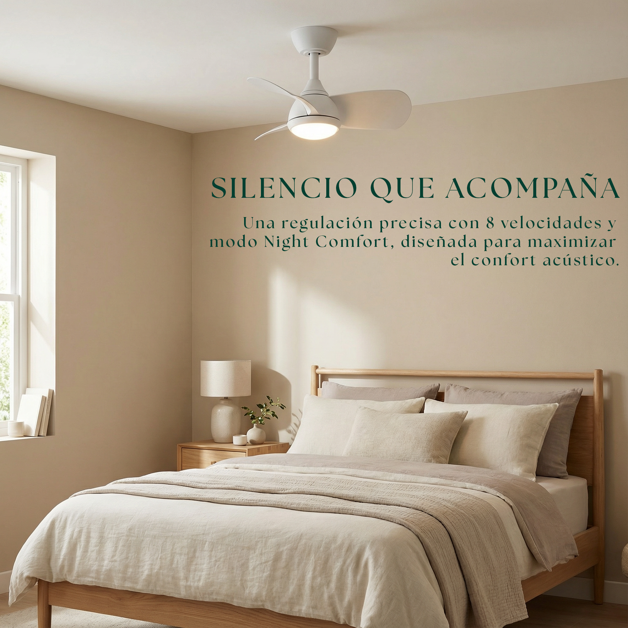 Veleo Ventilateur de Plafond 60 cm (<8 m²) – 3 Pales en ABS