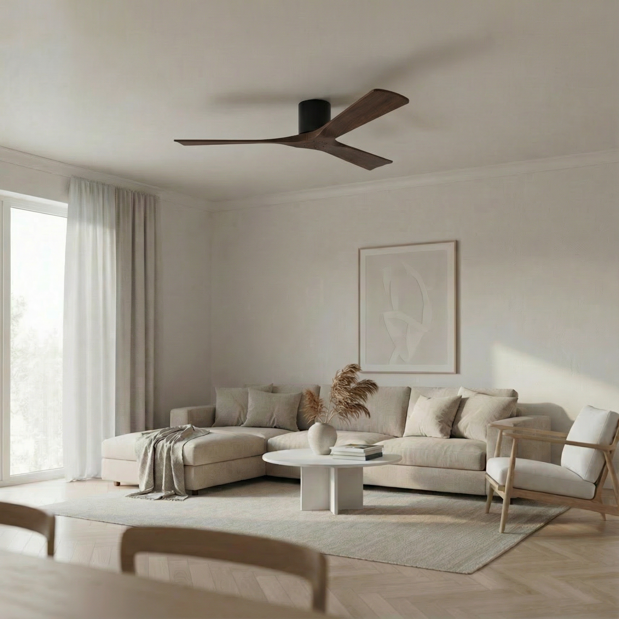 Étoile Ventilateur de plafond en bois (132 cm / 112 cm)