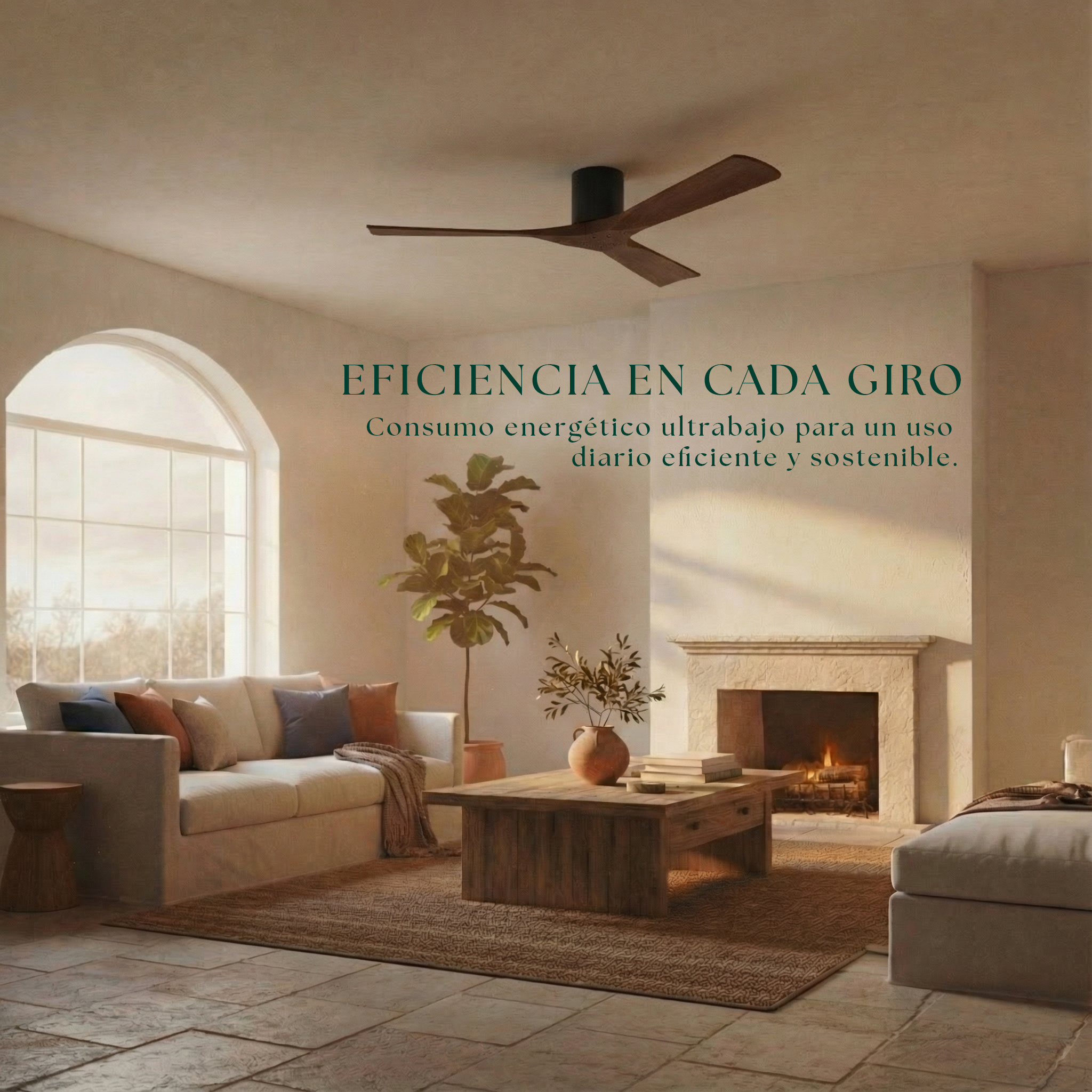Étoile Ventilateur de plafond en bois (132 cm / 112 cm)