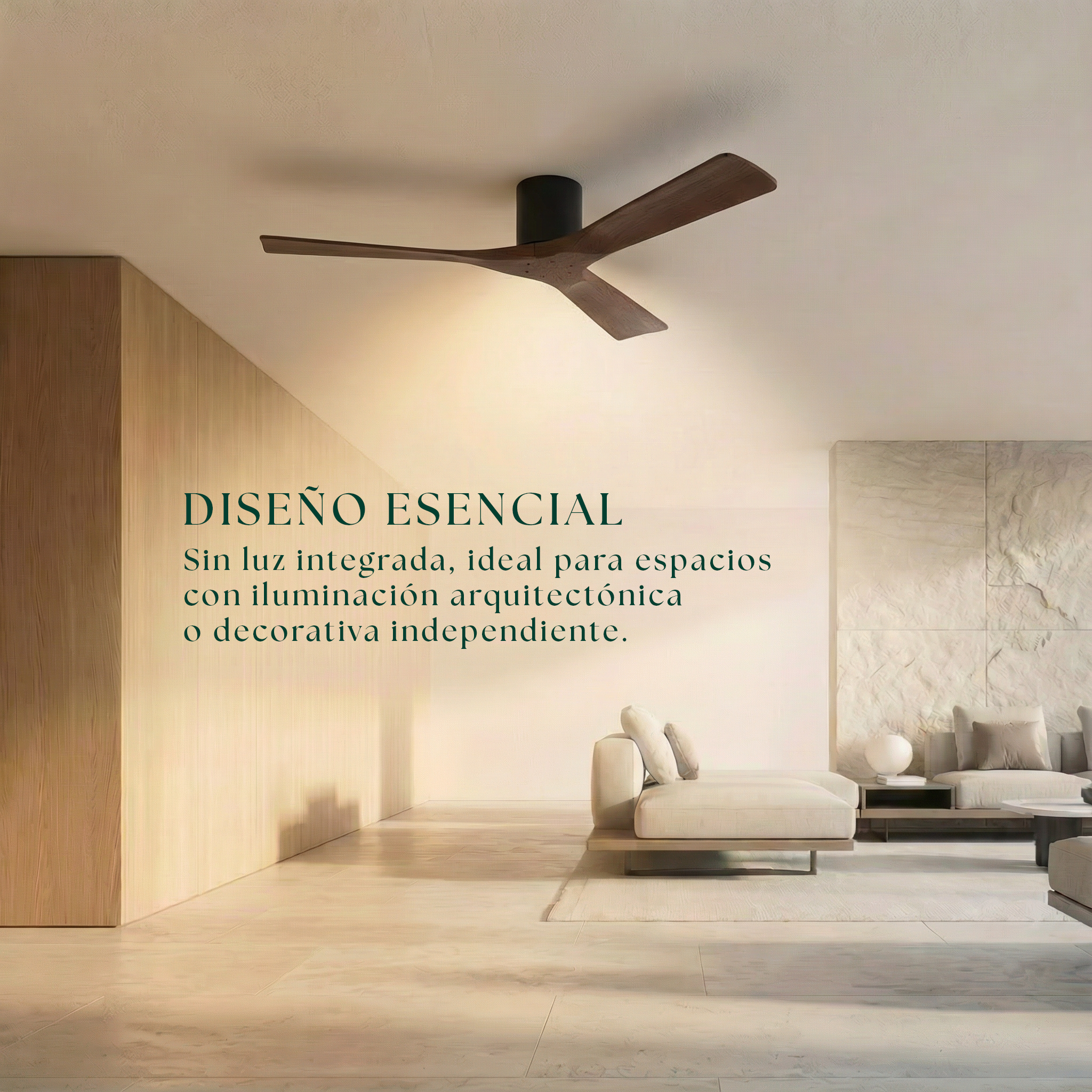 Étoile Ventilateur de plafond en bois (132 cm / 112 cm)