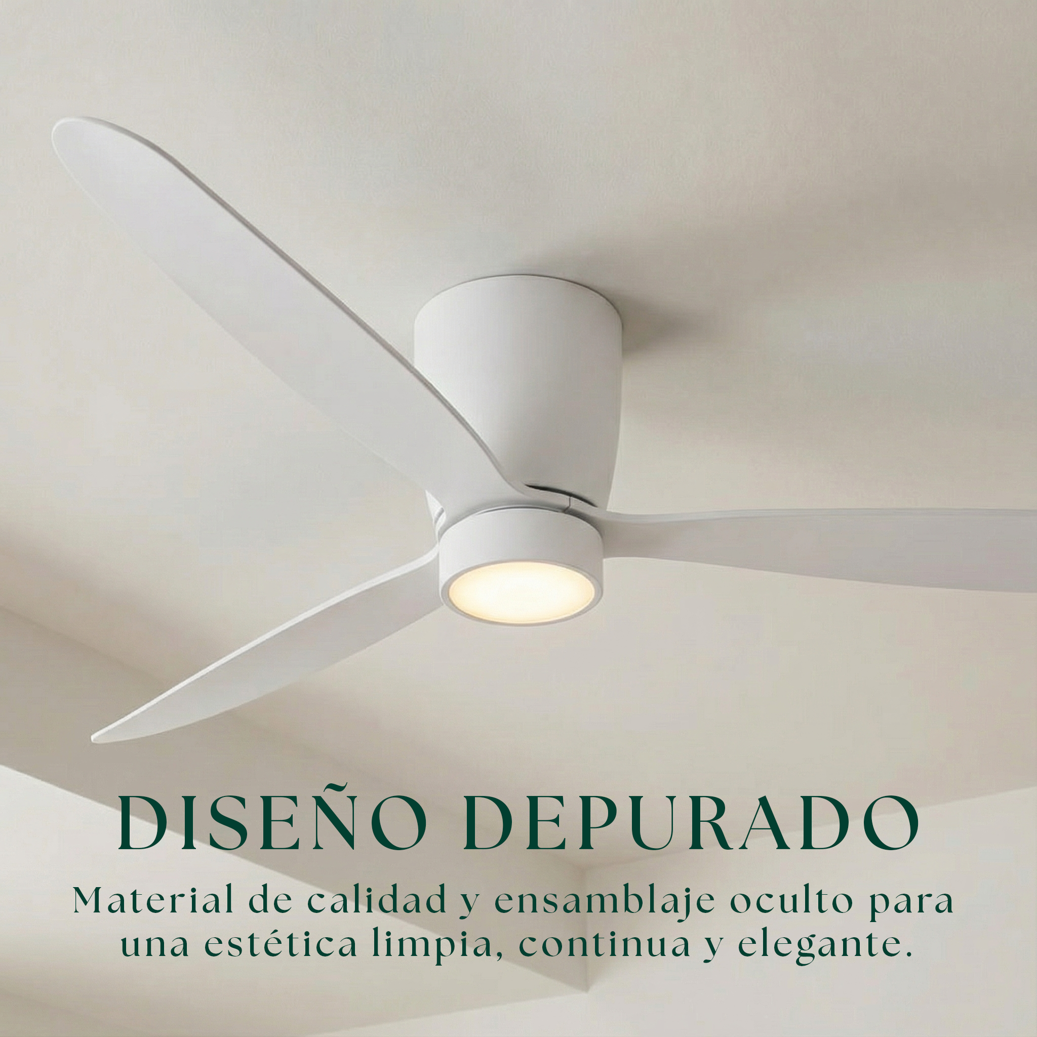Sirocco Ventilateur de Plafond 132 cm (10-25 m²) – 3 Pales en ABS