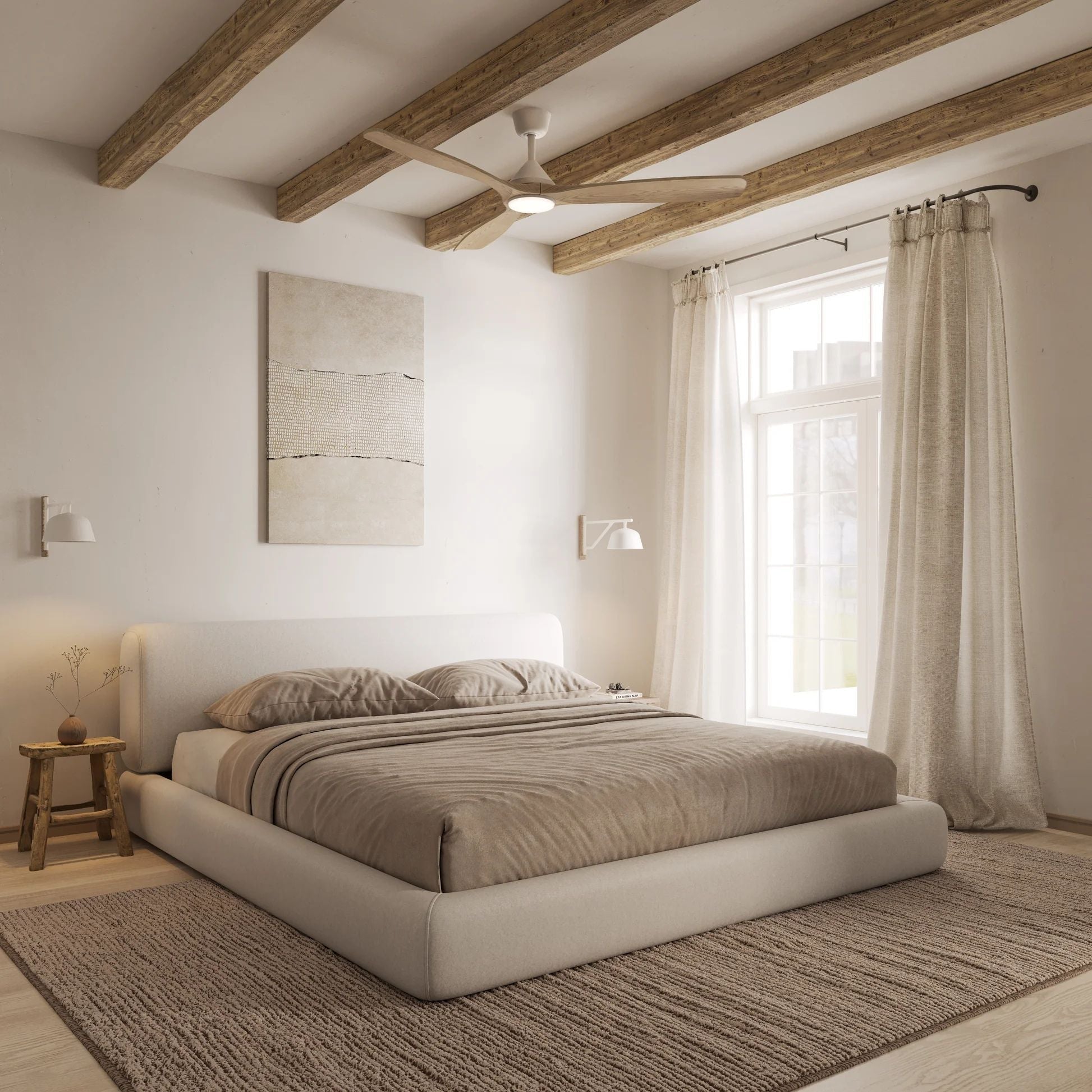Dolomiti Ventilateur de Plafond en Bois (132 cm / 112 cm)