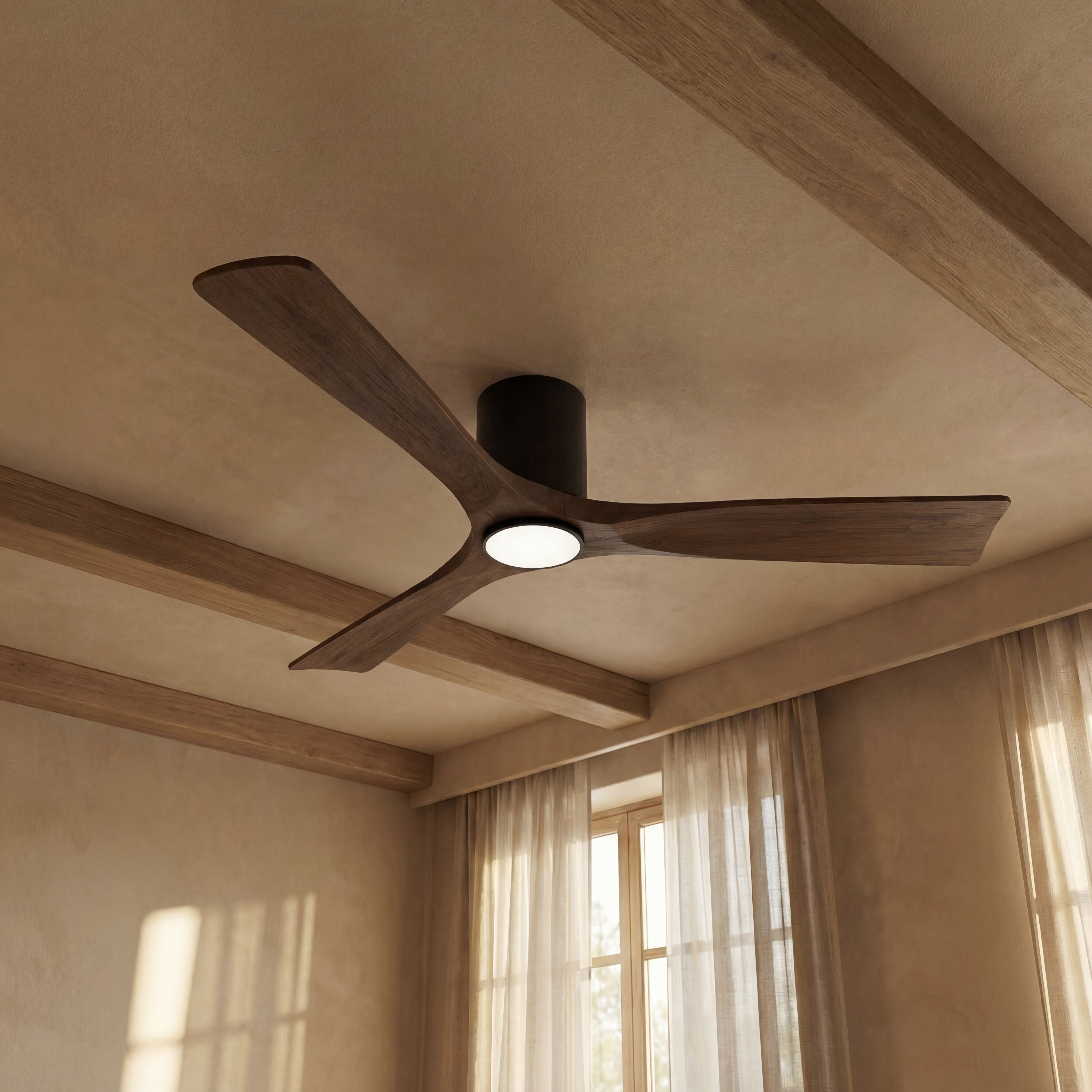 Étoile Ventilateur de plafond en bois (132 cm / 112 cm)