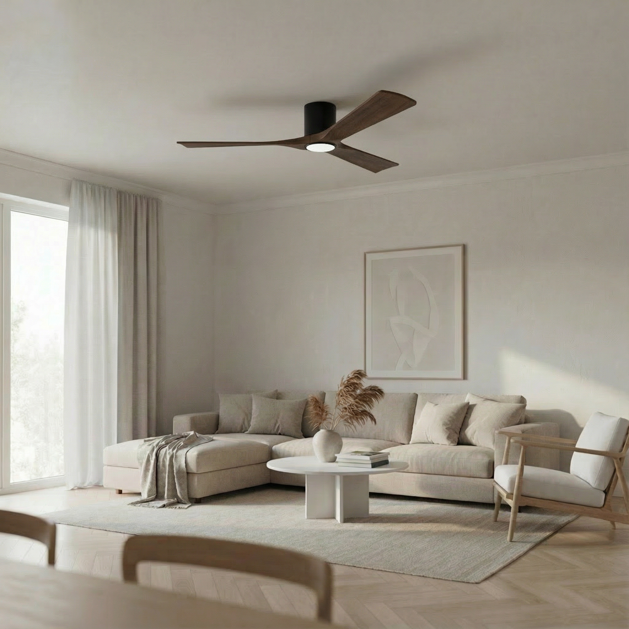 Étoile Ventilateur de plafond en bois (132 cm / 112 cm)