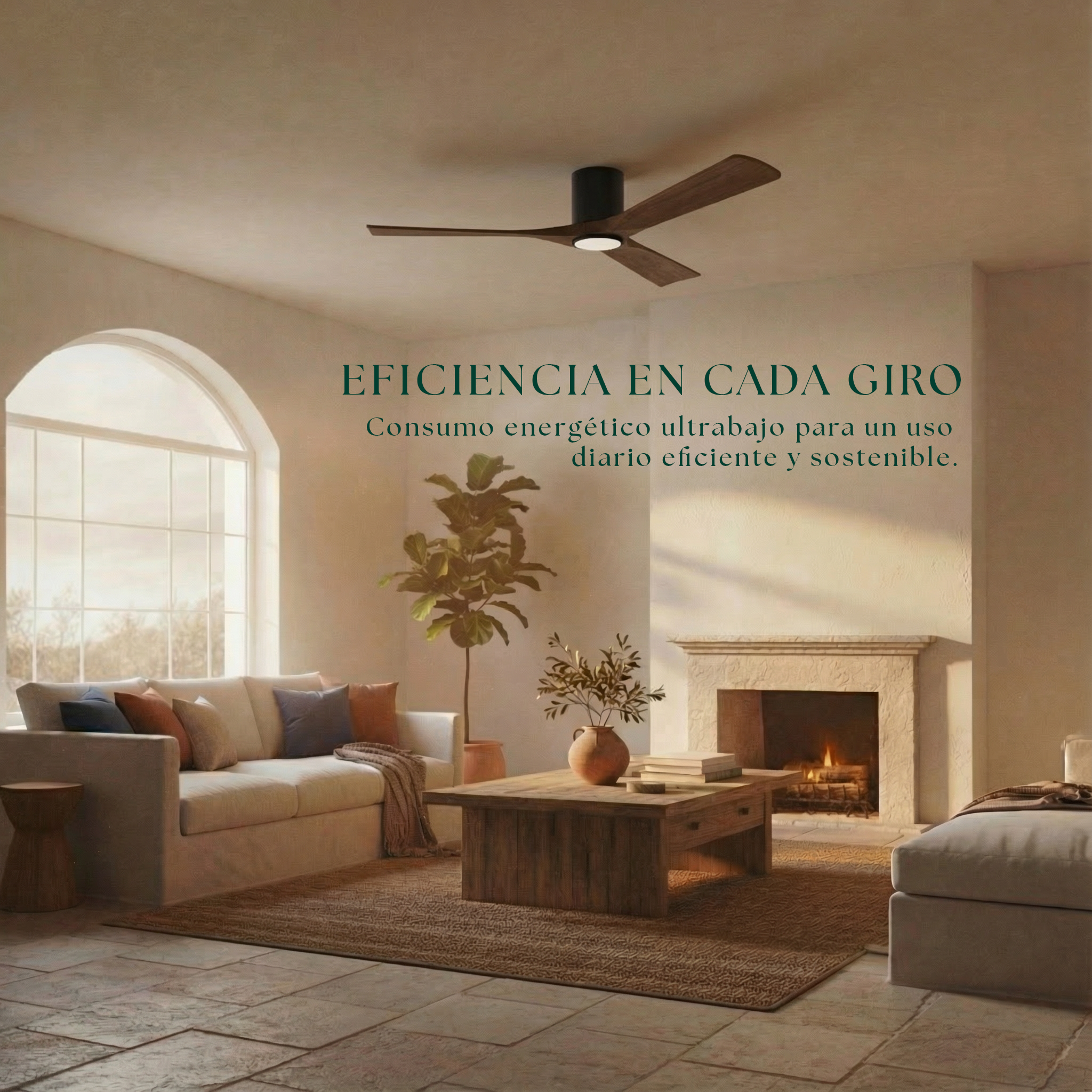 Étoile Ventilateur de plafond en bois (132 cm / 112 cm)