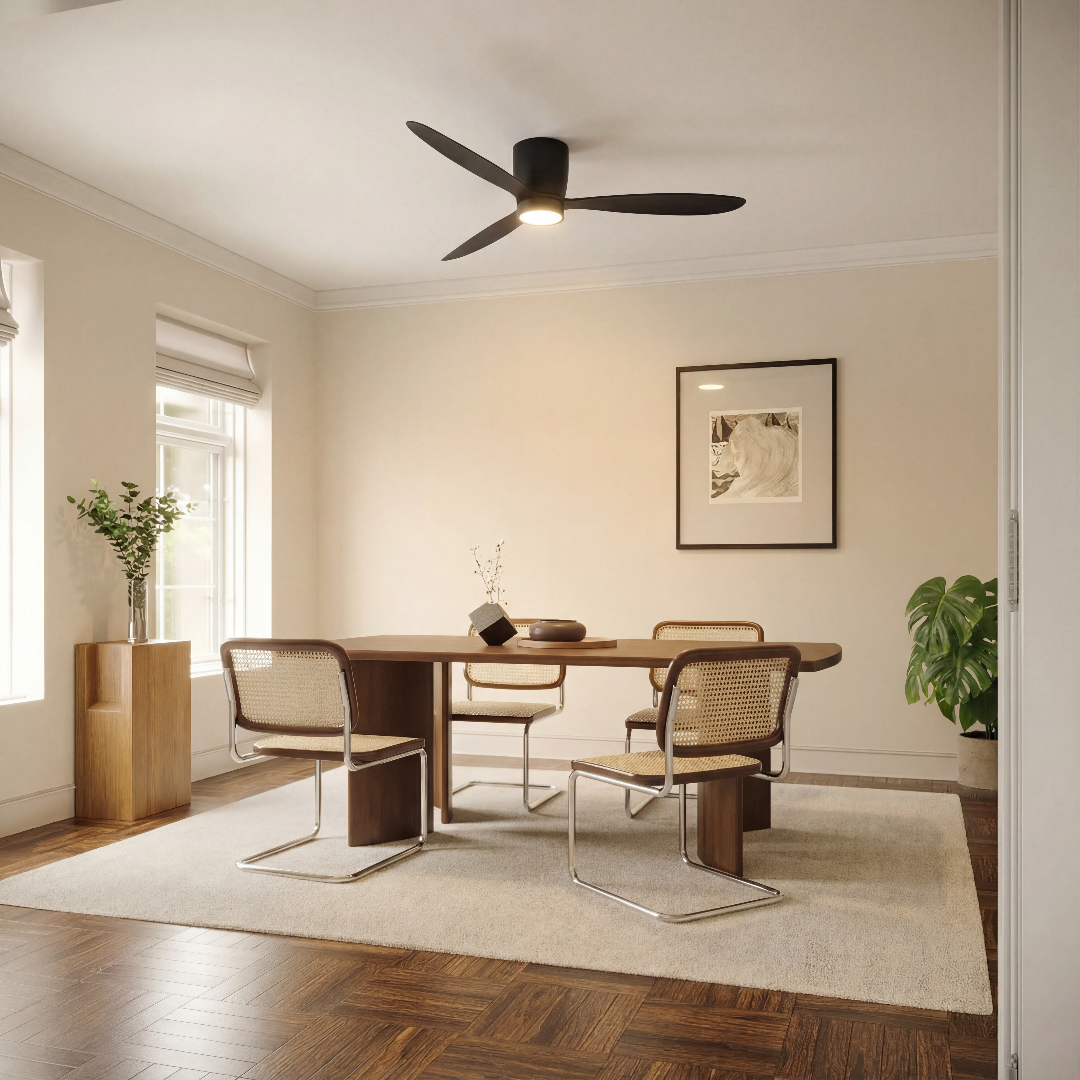 Sirocco Ventilateur de Plafond 132 cm (10-25 m²) – 3 Pales en ABS