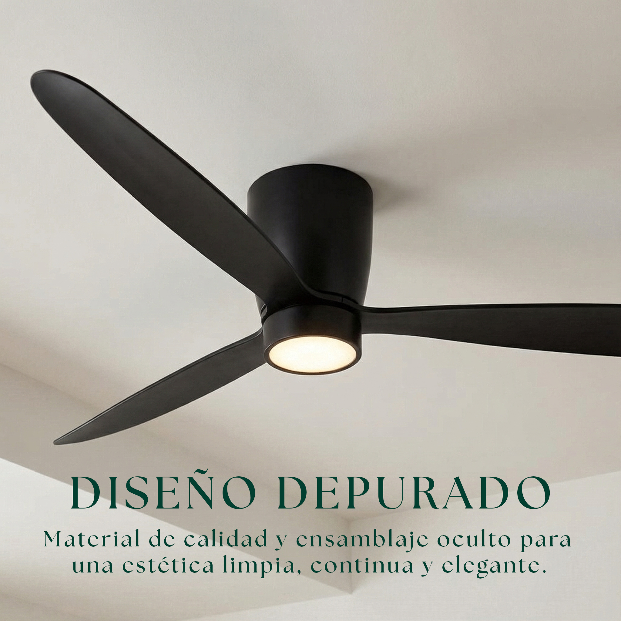 Sirocco Ventilateur de Plafond 132 cm (10-25 m²) – 3 Pales en ABS