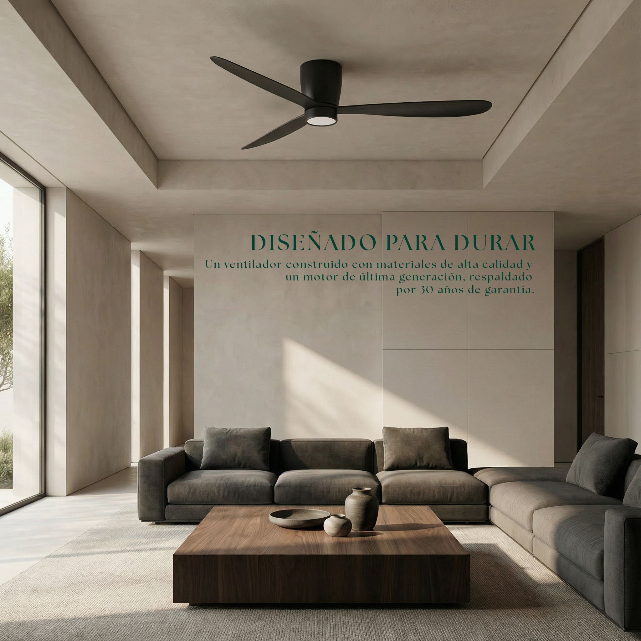 Sirocco Ventilateur de Plafond 132 cm (10-25 m²) – 3 Pales en ABS
