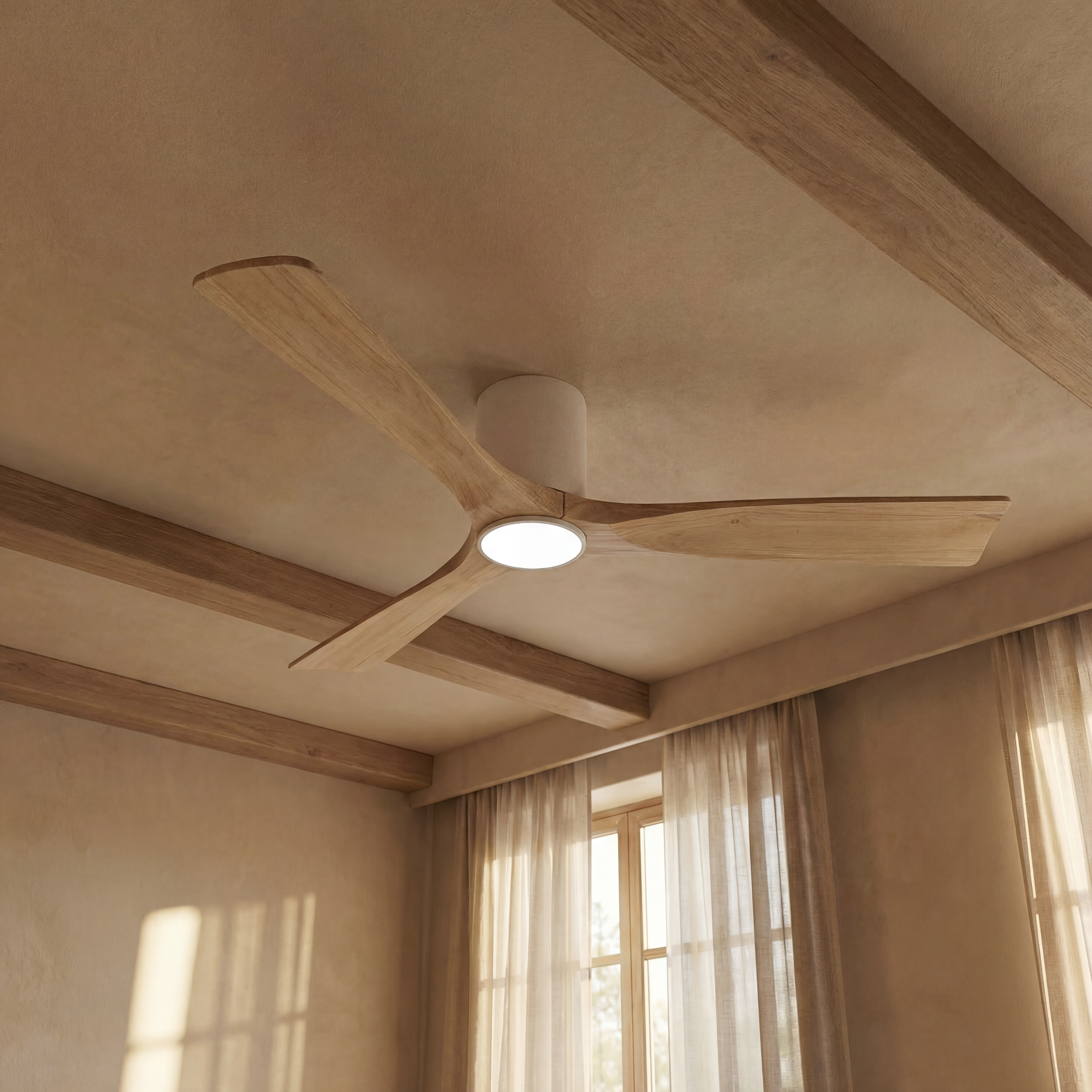 Étoile Ventilateur de plafond en bois (132 cm / 112 cm)