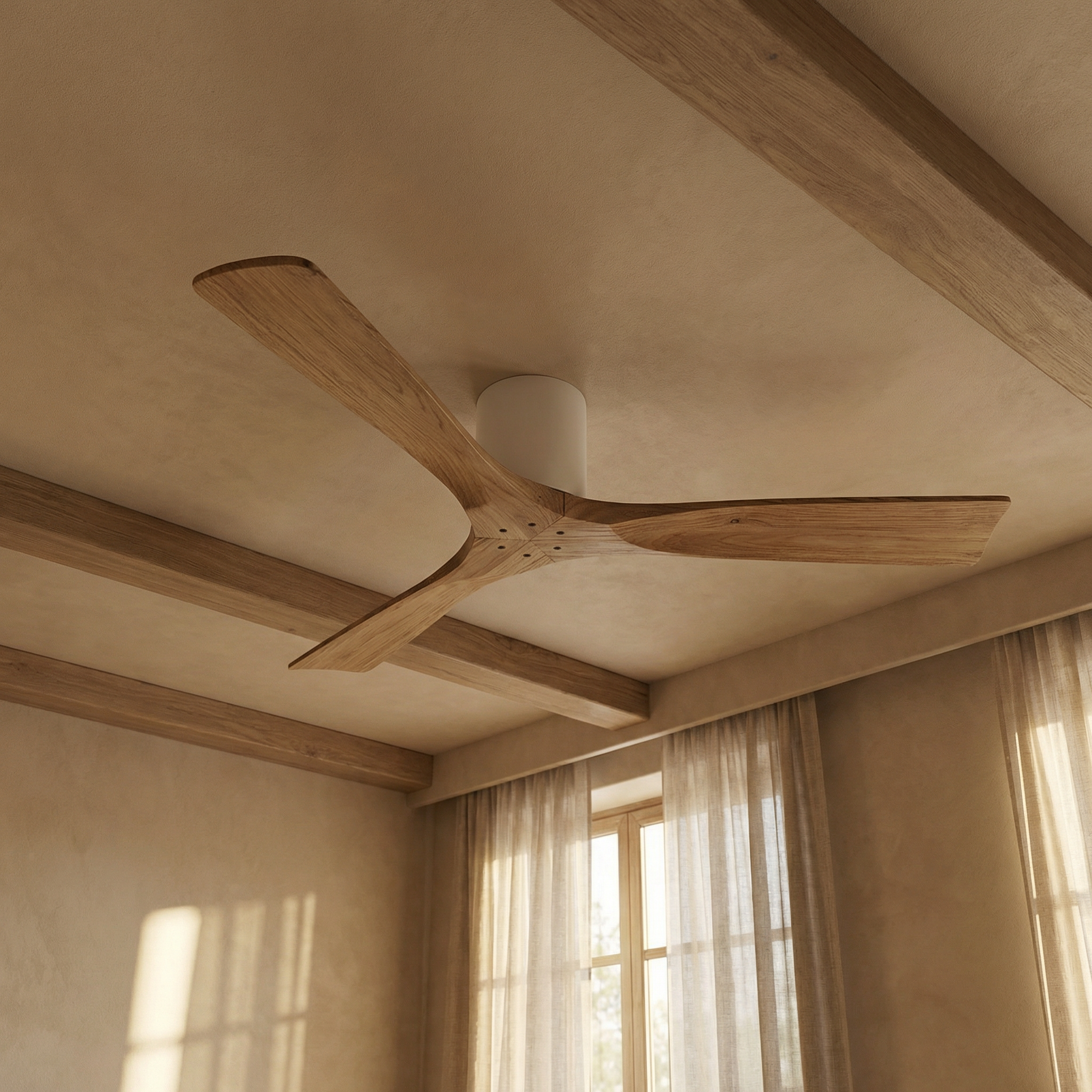 Étoile Ventilateur de plafond en bois (132 cm / 112 cm)
