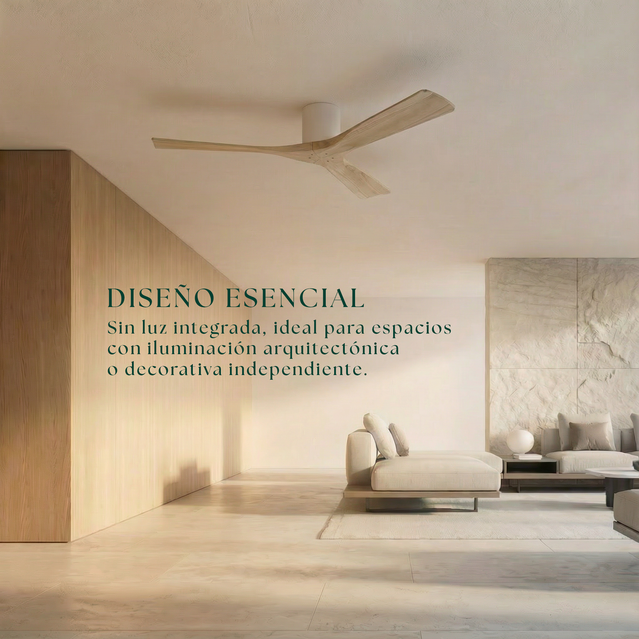 Étoile Ventilateur de plafond en bois (132 cm / 112 cm)