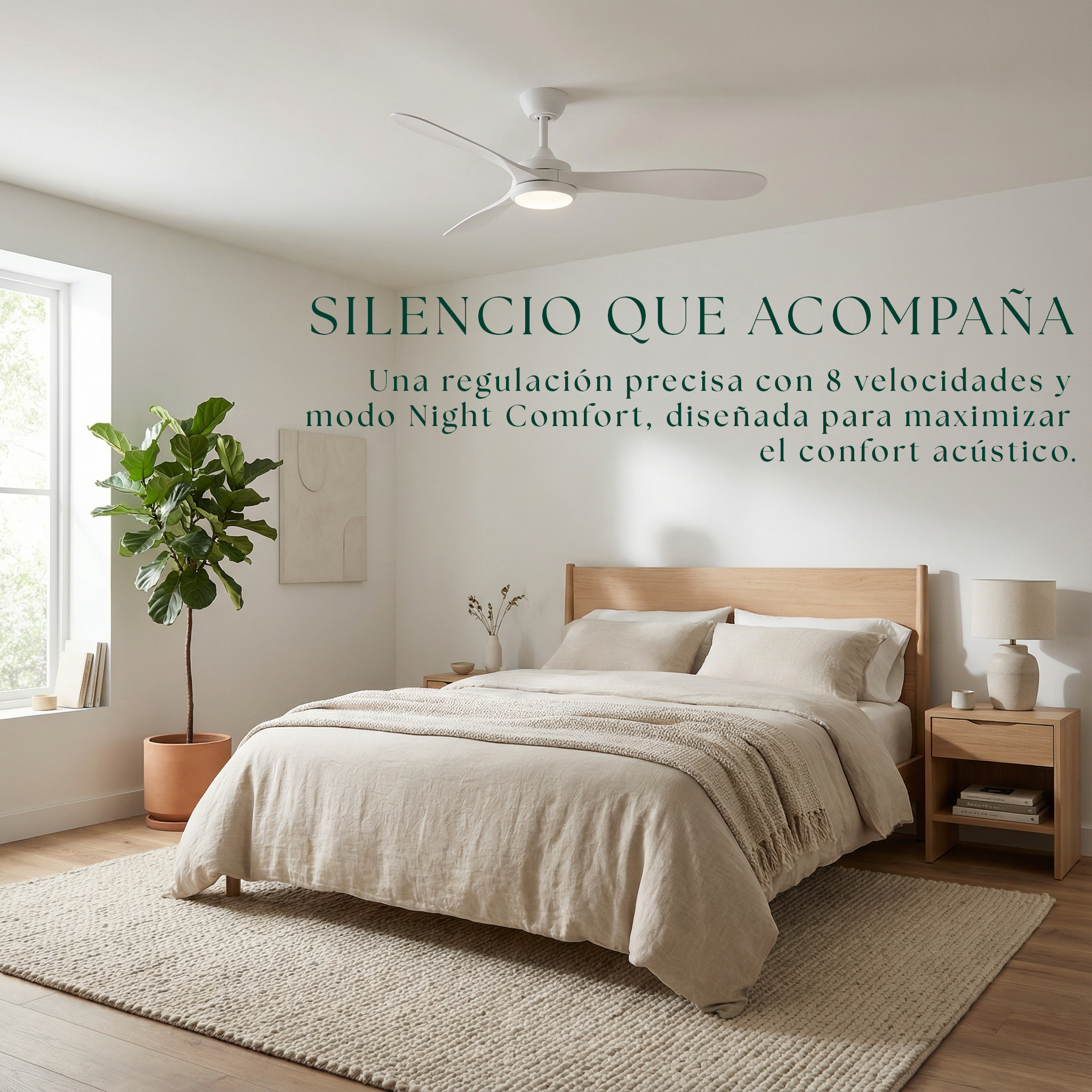 Boreal Ventilateur de plafond 132 cm (10–25 m²) – 3 pales en ABS