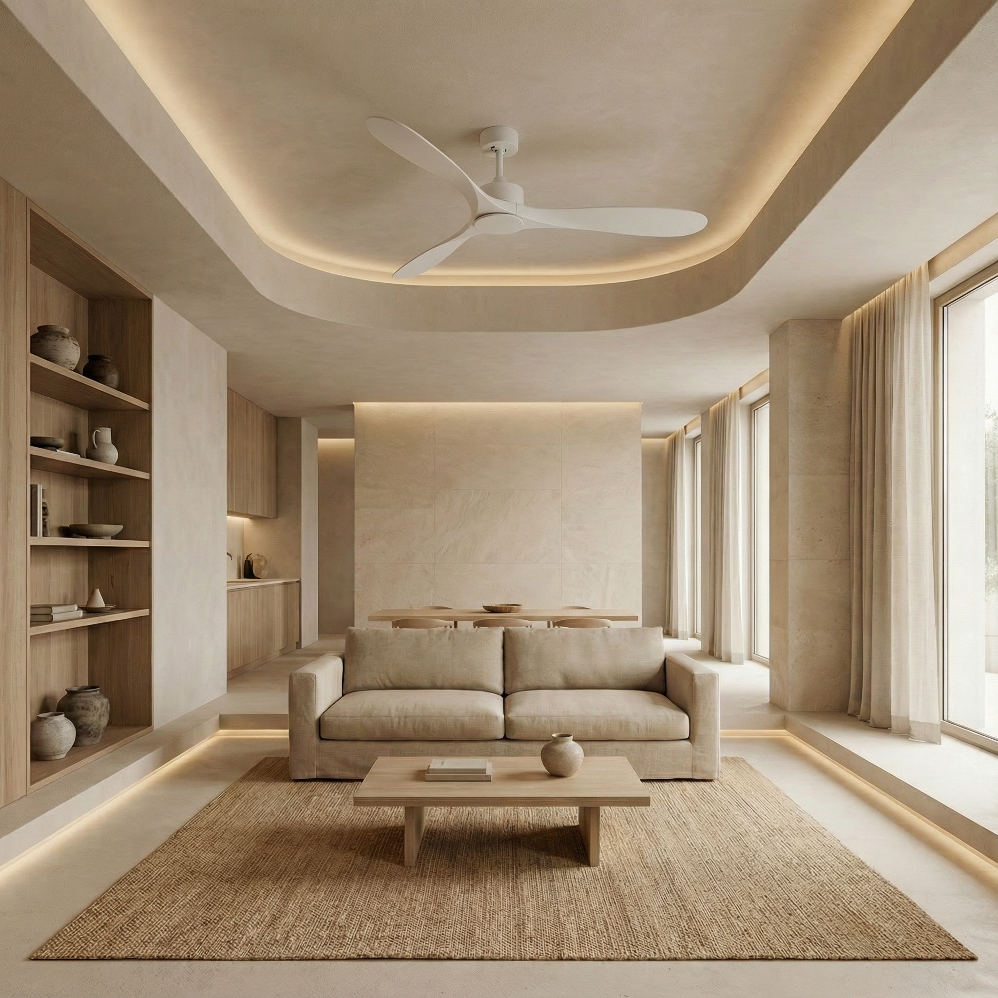 Boreal Ventilateur de plafond 132 cm (10–25 m²) – 3 pales en ABS