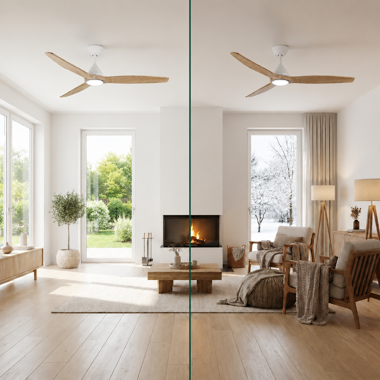 Dolomiti Ventilateur de Plafond en Bois (132 cm / 112 cm)