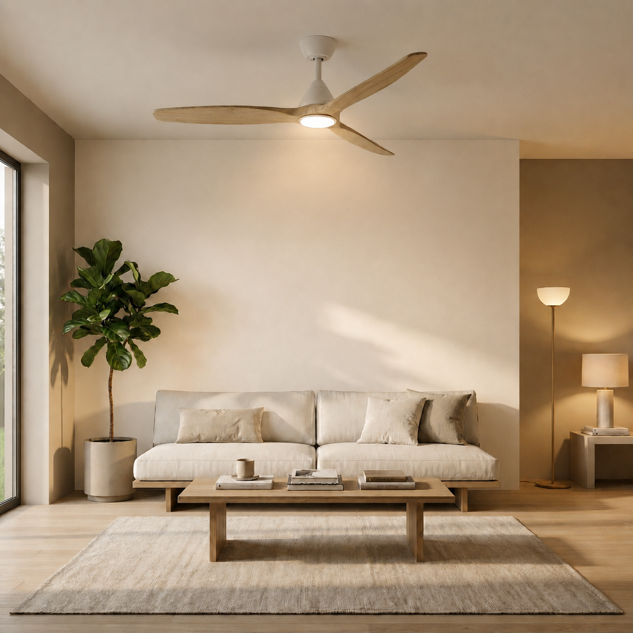 Dolomiti Ventilateur de Plafond en Bois (132 cm / 112 cm)