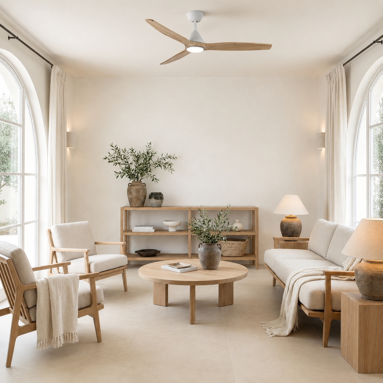 Dolomiti Ventilateur de Plafond en Bois (132 cm / 112 cm)