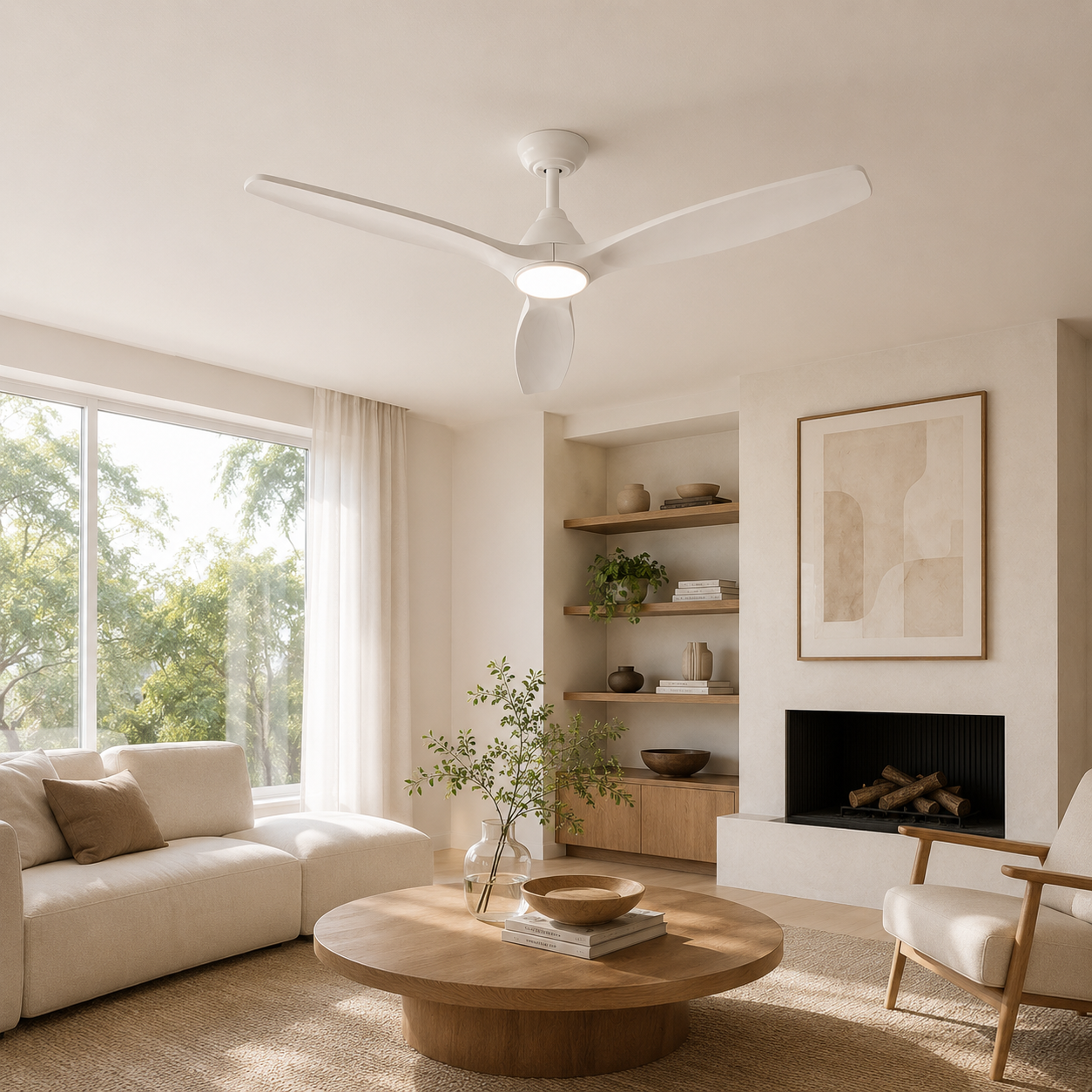 Dolomiti Ventilateur de Plafond en Bois (132 cm / 112 cm)