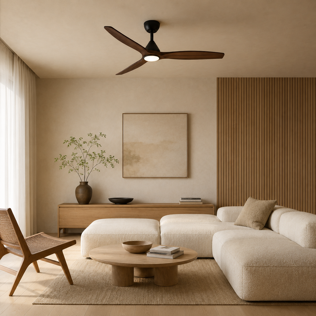 Dolomiti Ventilateur de Plafond en Bois (132 cm / 112 cm)