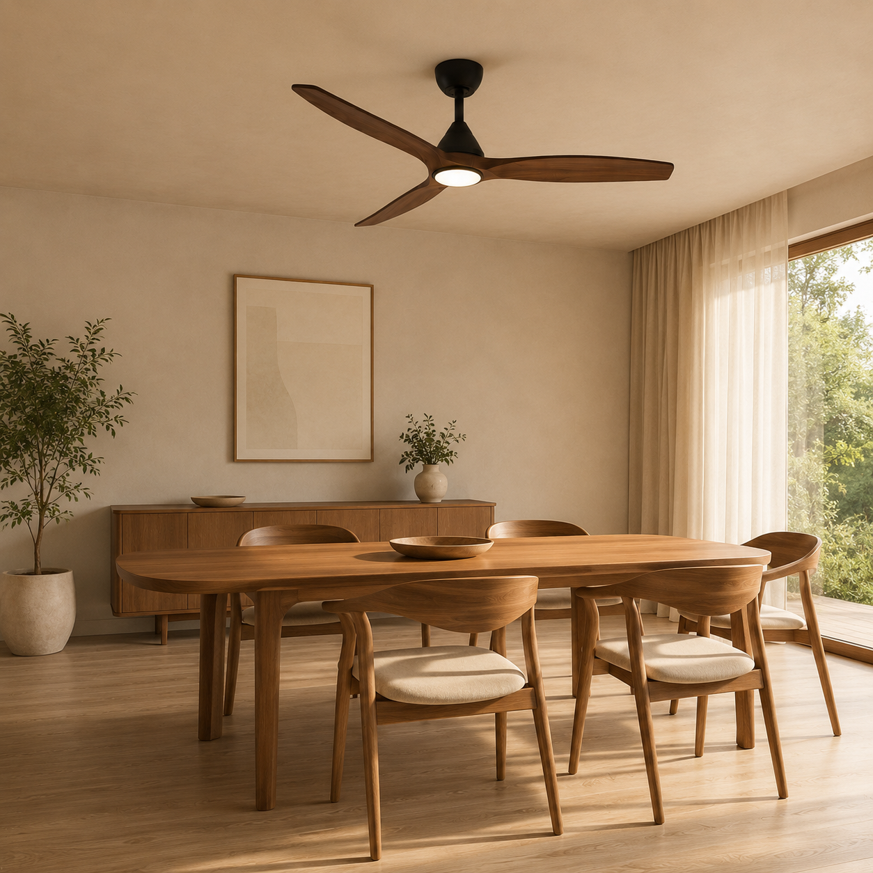 Dolomiti Ventilateur de Plafond en Bois (132 cm / 112 cm)