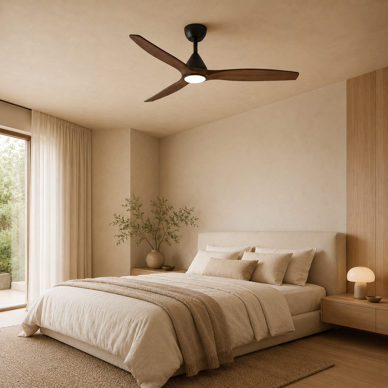 Dolomiti Ventilateur de Plafond en Bois (132 cm / 112 cm)