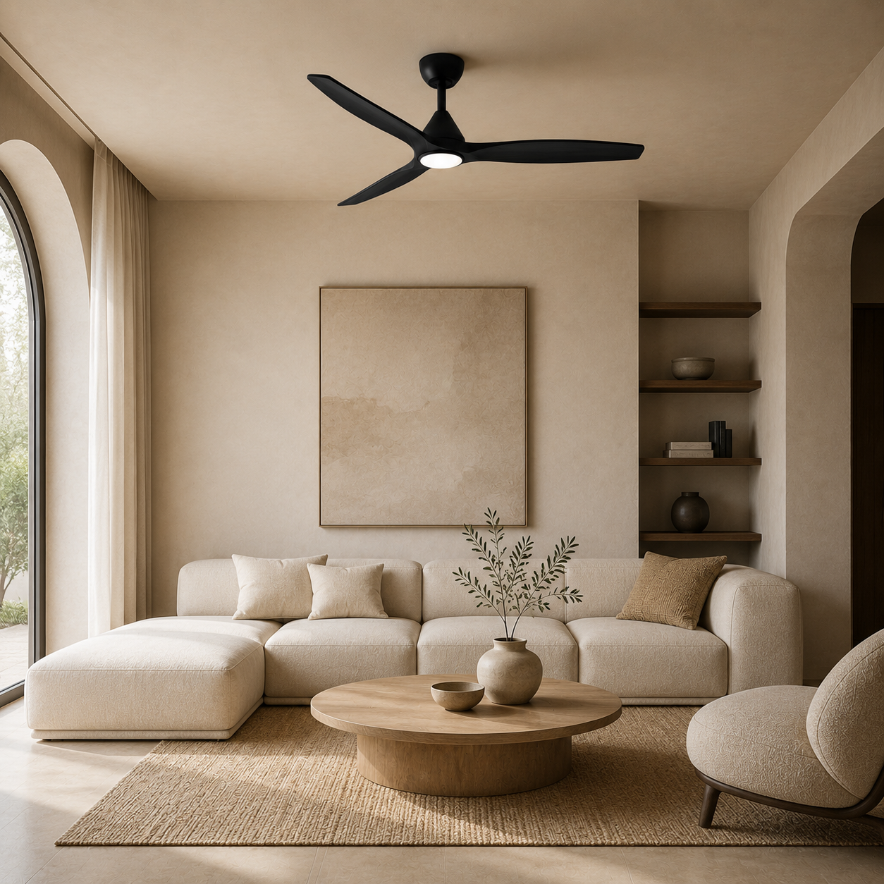 Dolomiti Ventilateur de Plafond en Bois (132 cm / 112 cm)