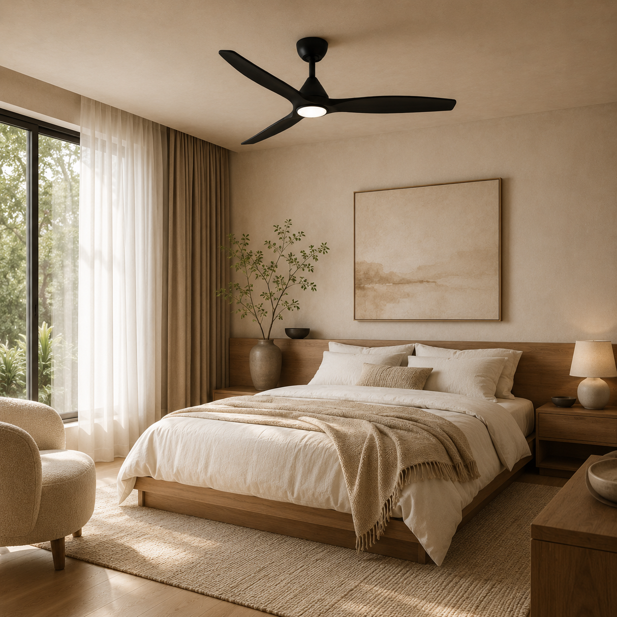 Dolomiti Ventilateur de Plafond en Bois (132 cm / 112 cm)