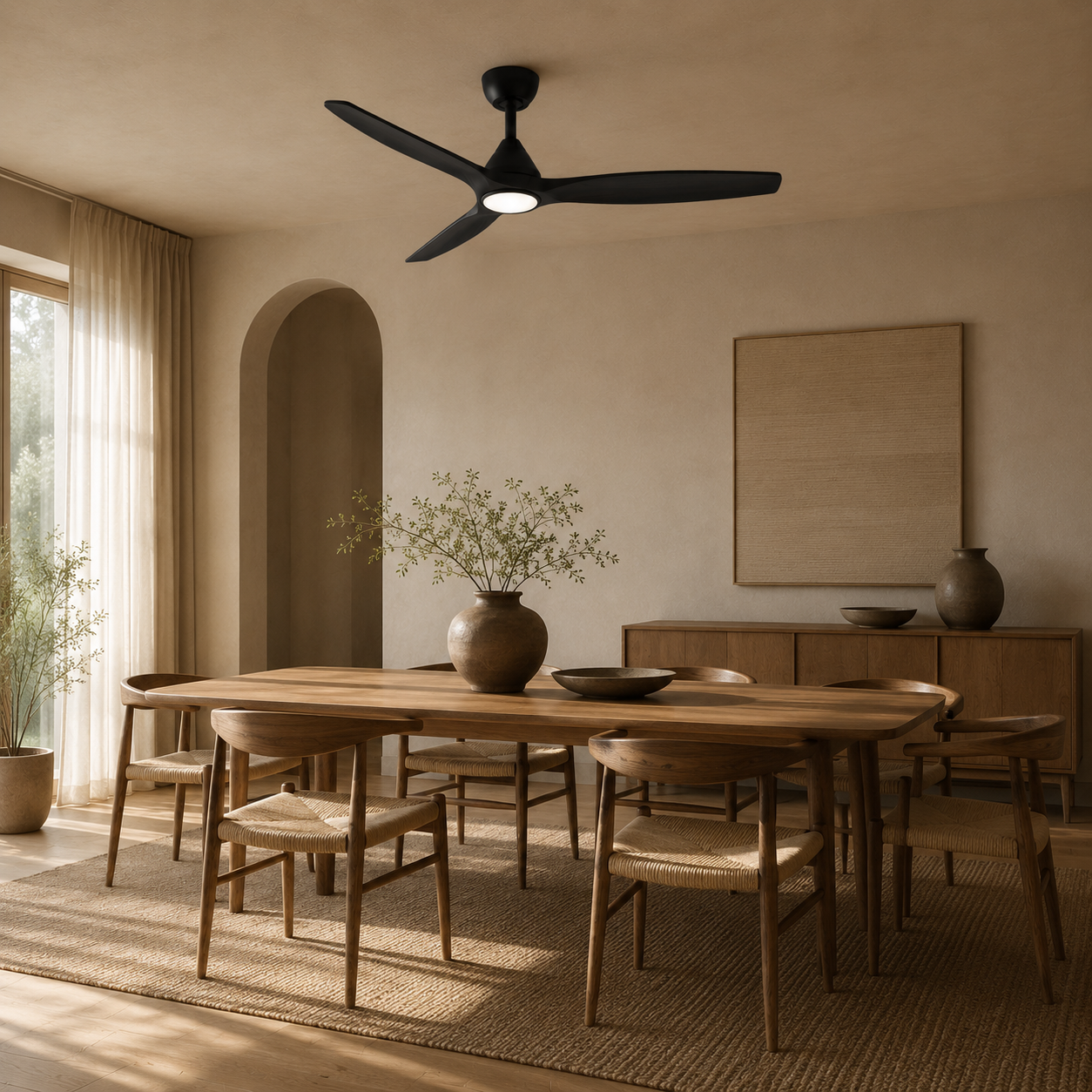 Dolomiti Ventilateur de Plafond en Bois (132 cm / 112 cm)
