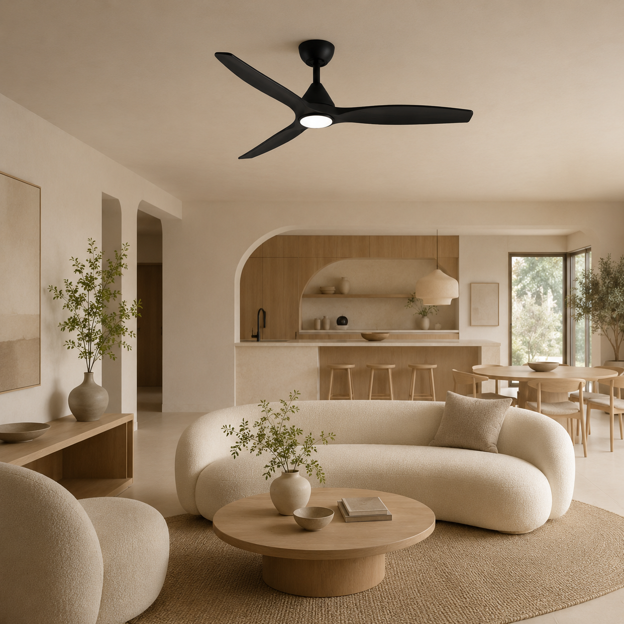Dolomiti Ventilateur de Plafond en Bois (132 cm / 112 cm)