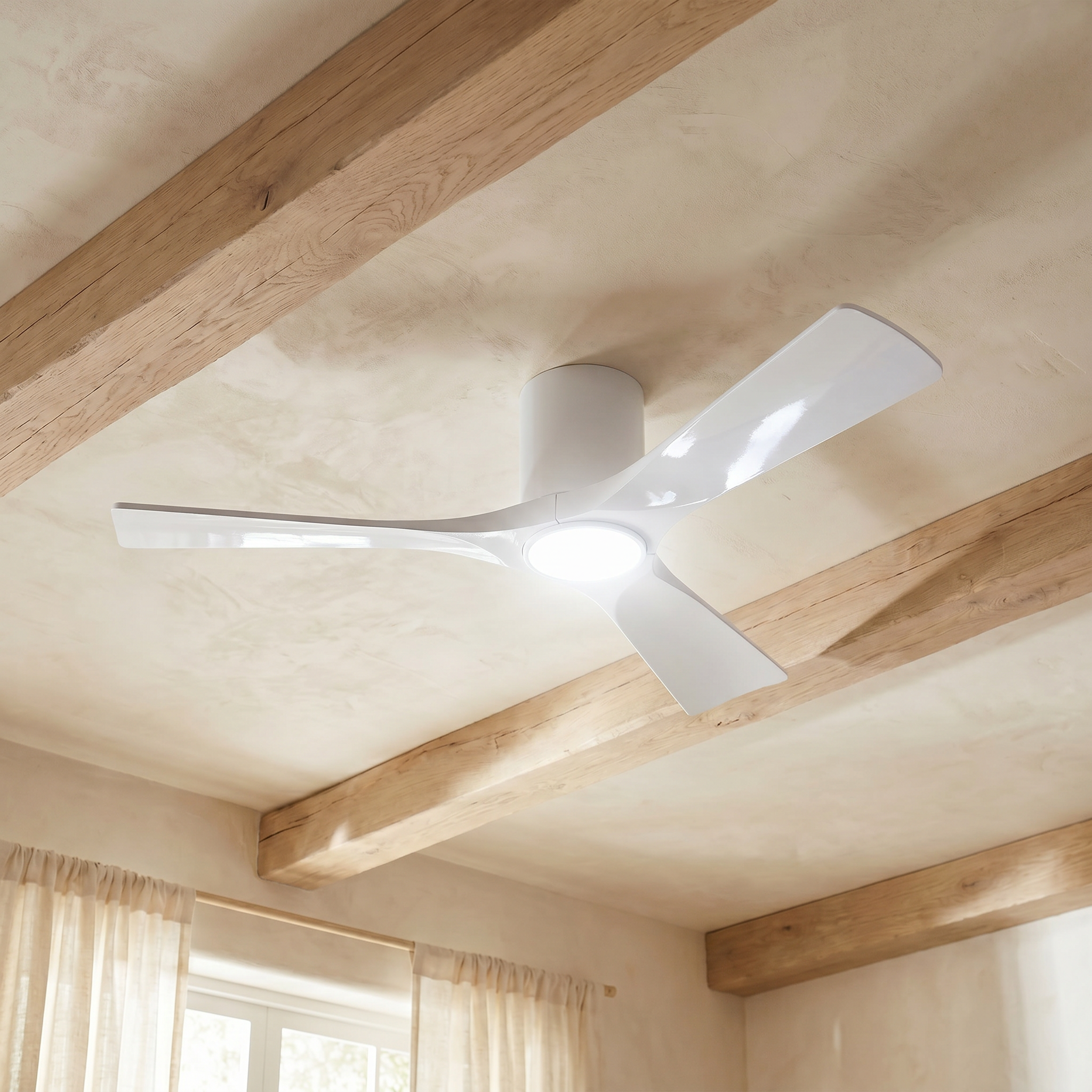 Étoile Ventilateur de plafond en bois (132 cm / 112 cm)