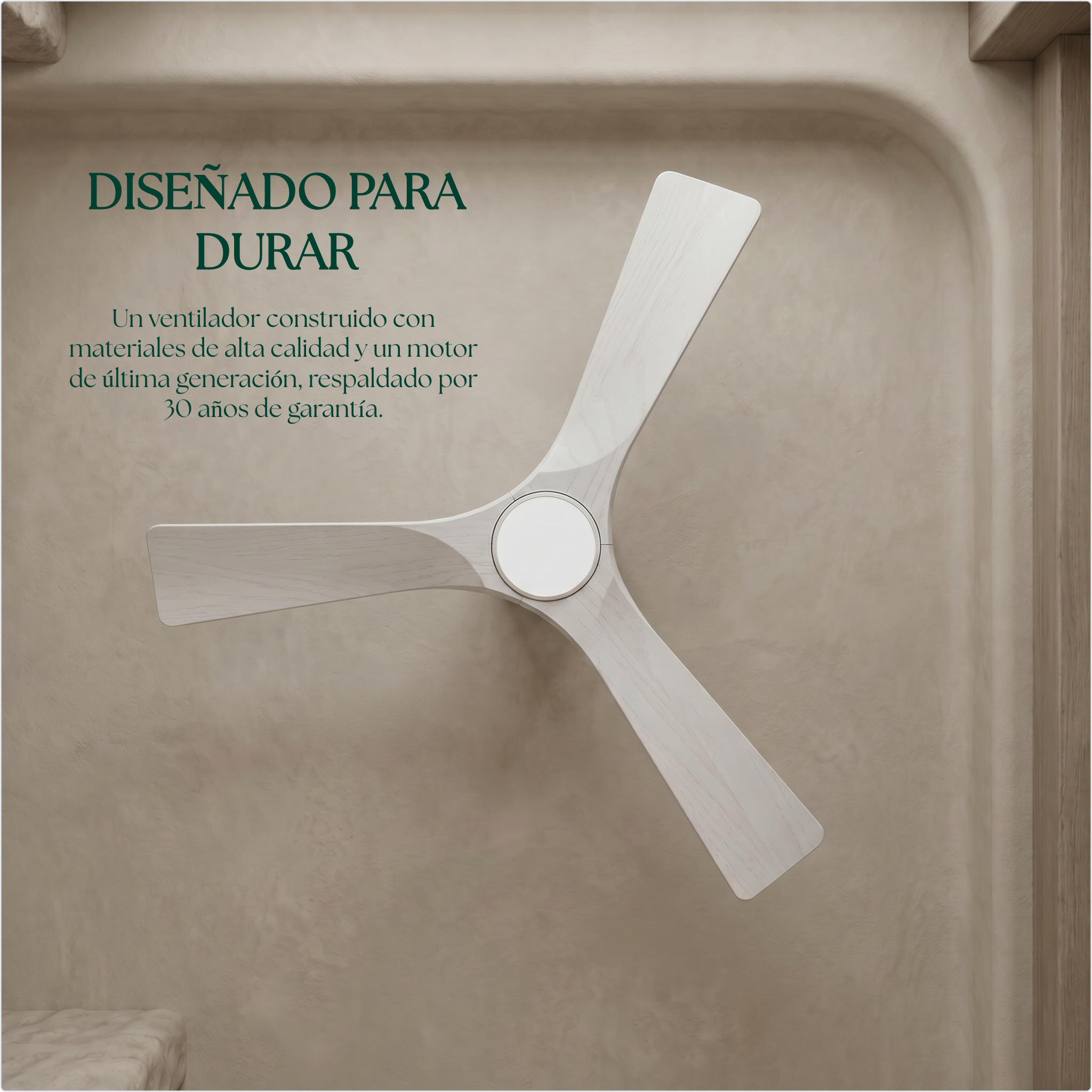 Étoile Ventilateur de plafond en bois (132 cm / 112 cm)
