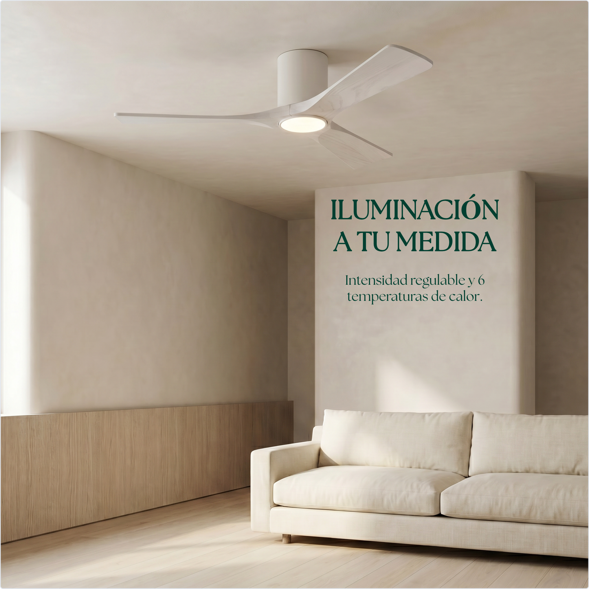 Étoile Ventilateur de plafond en bois (132 cm / 112 cm)