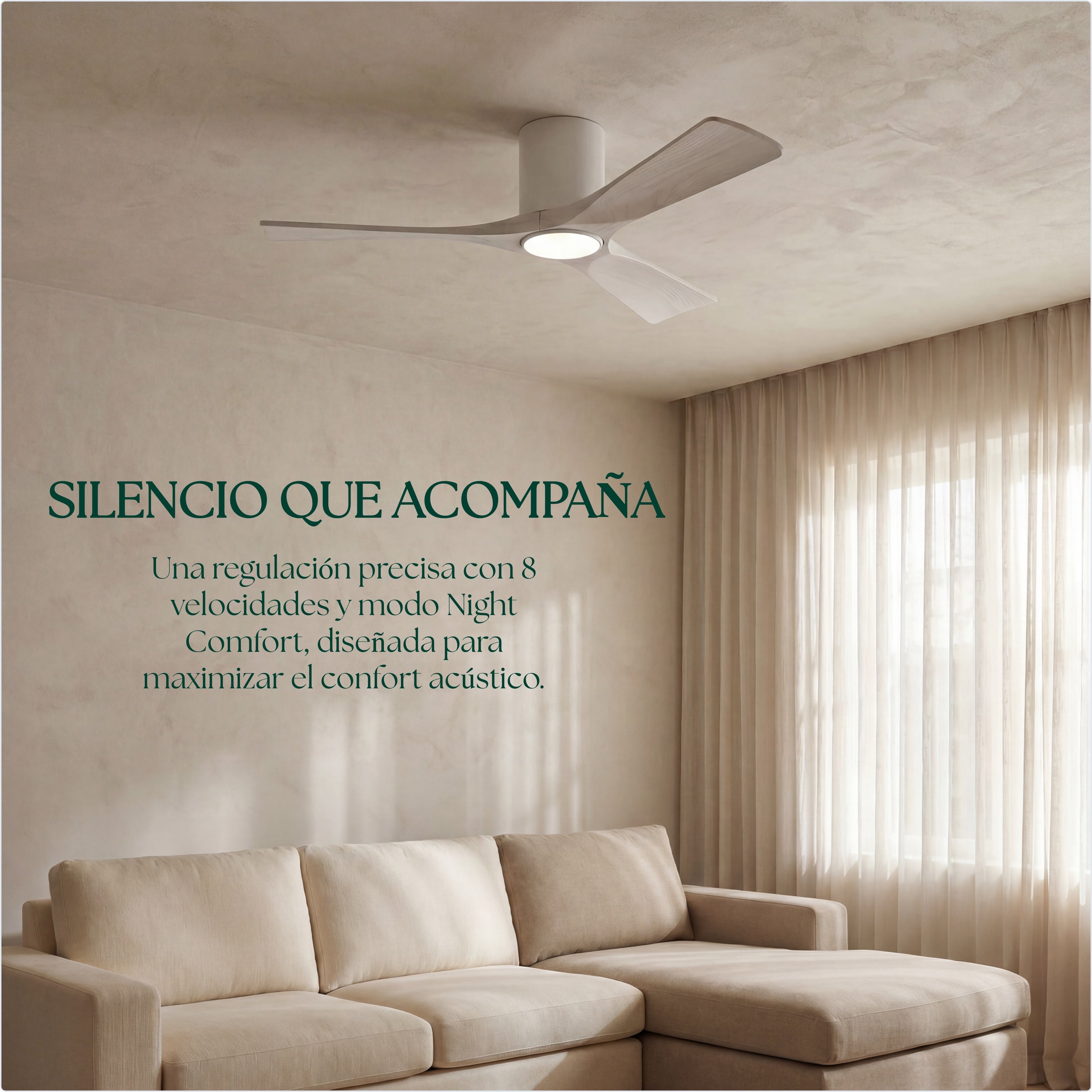 Étoile Ventilateur de plafond en bois (132 cm / 112 cm)