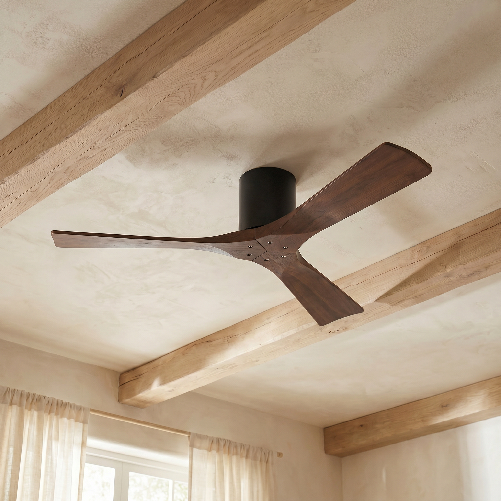 Étoile Ventilateur de plafond en bois (132 cm / 112 cm)