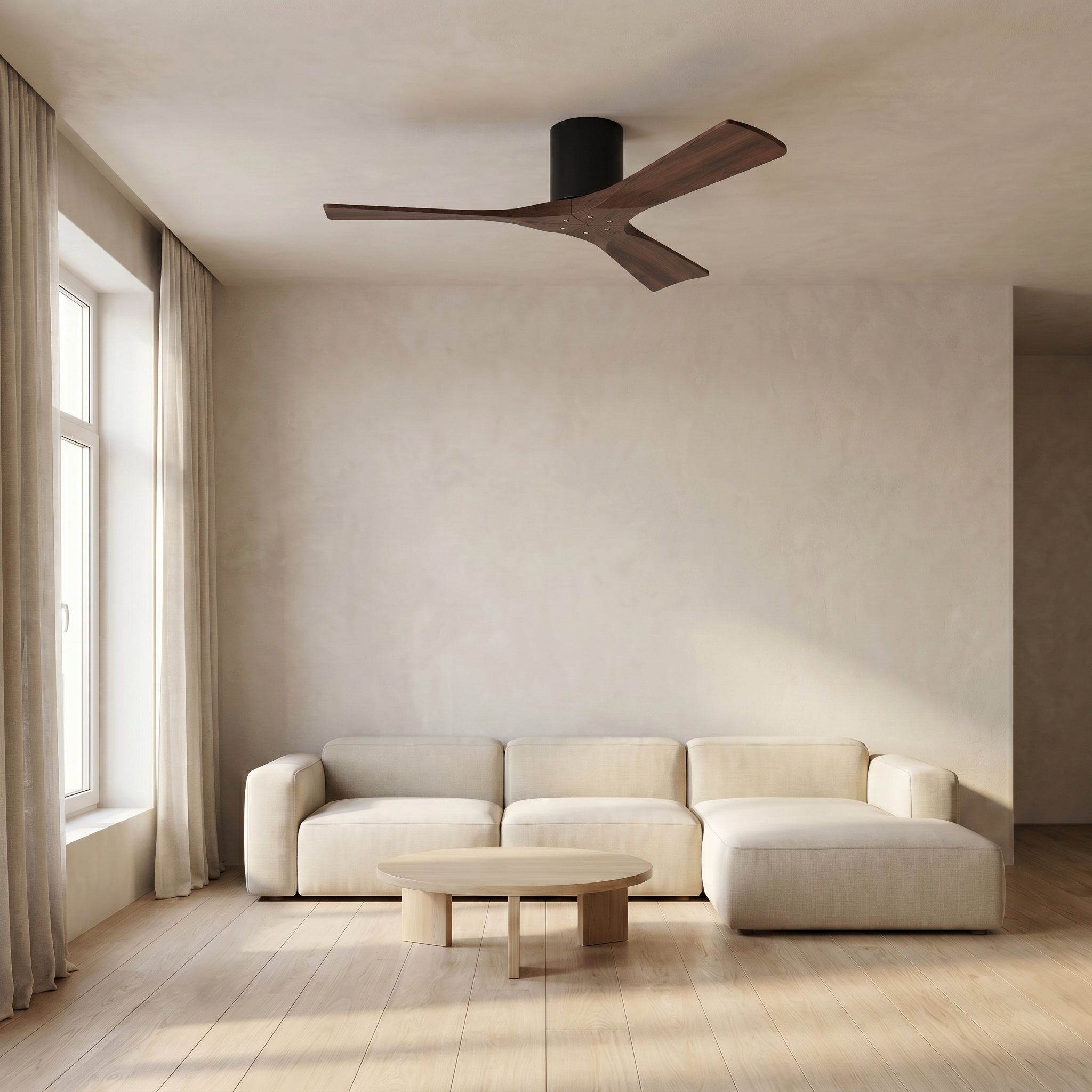 Étoile Ventilateur de plafond en bois (132 cm / 112 cm)