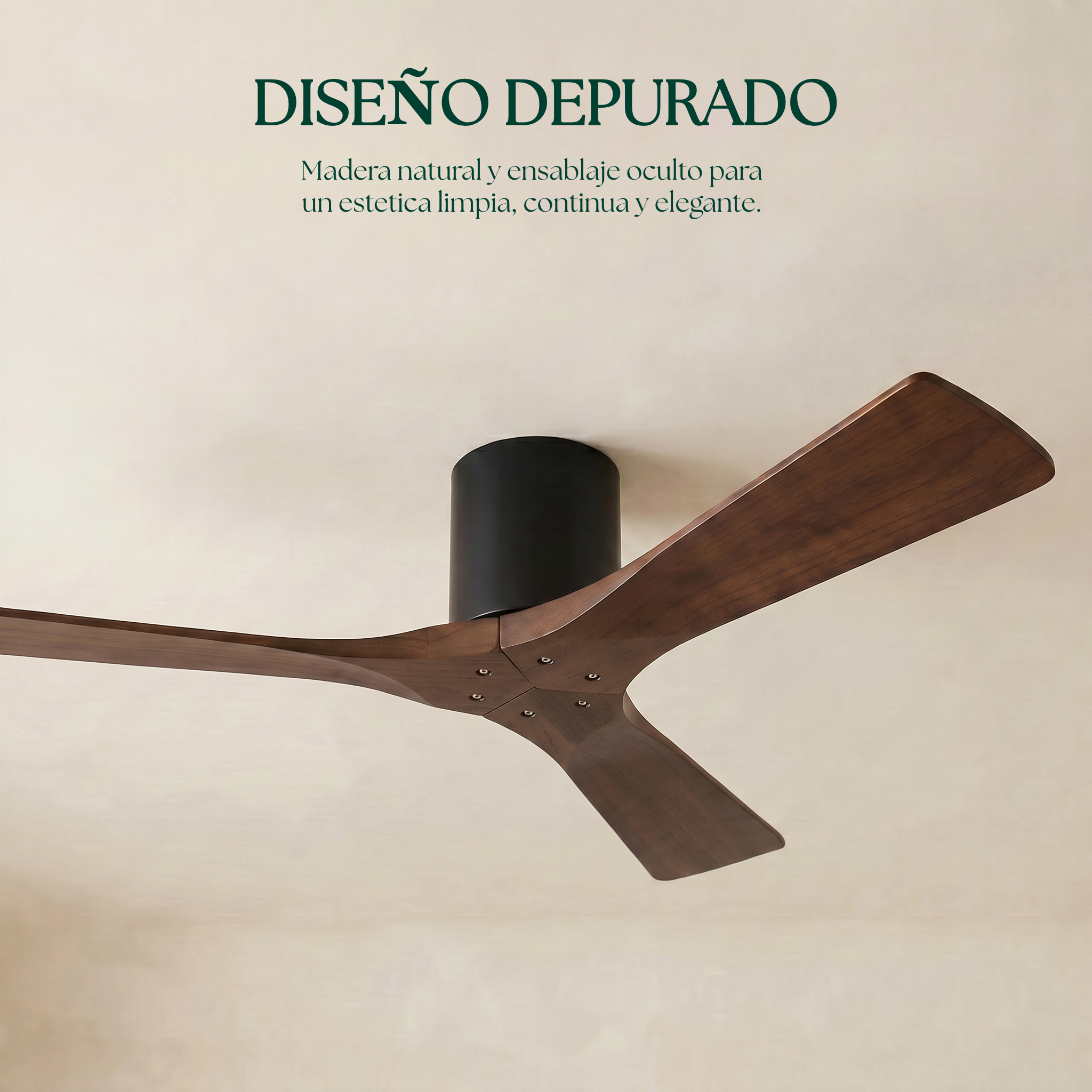 Étoile Ventilateur de plafond en bois (132 cm / 112 cm)