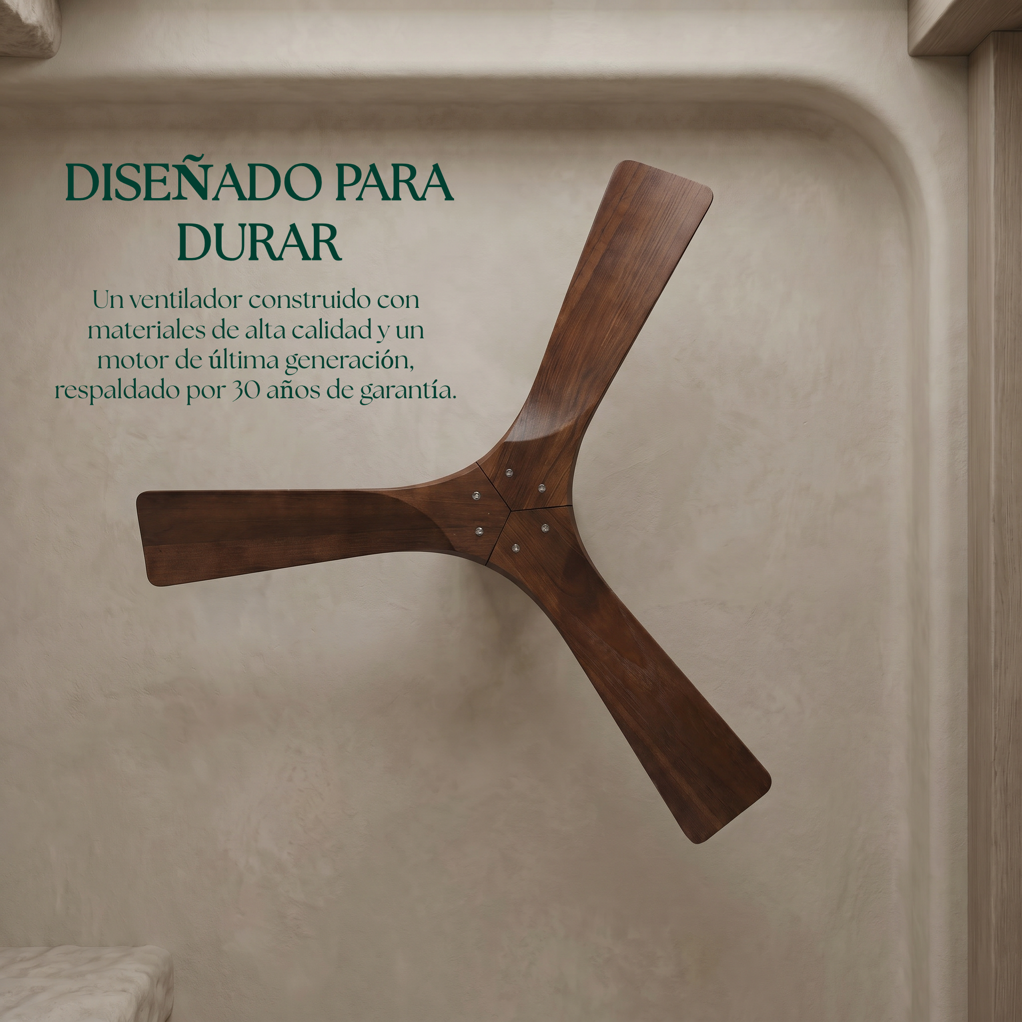 Étoile Ventilateur de plafond en bois (132 cm / 112 cm)