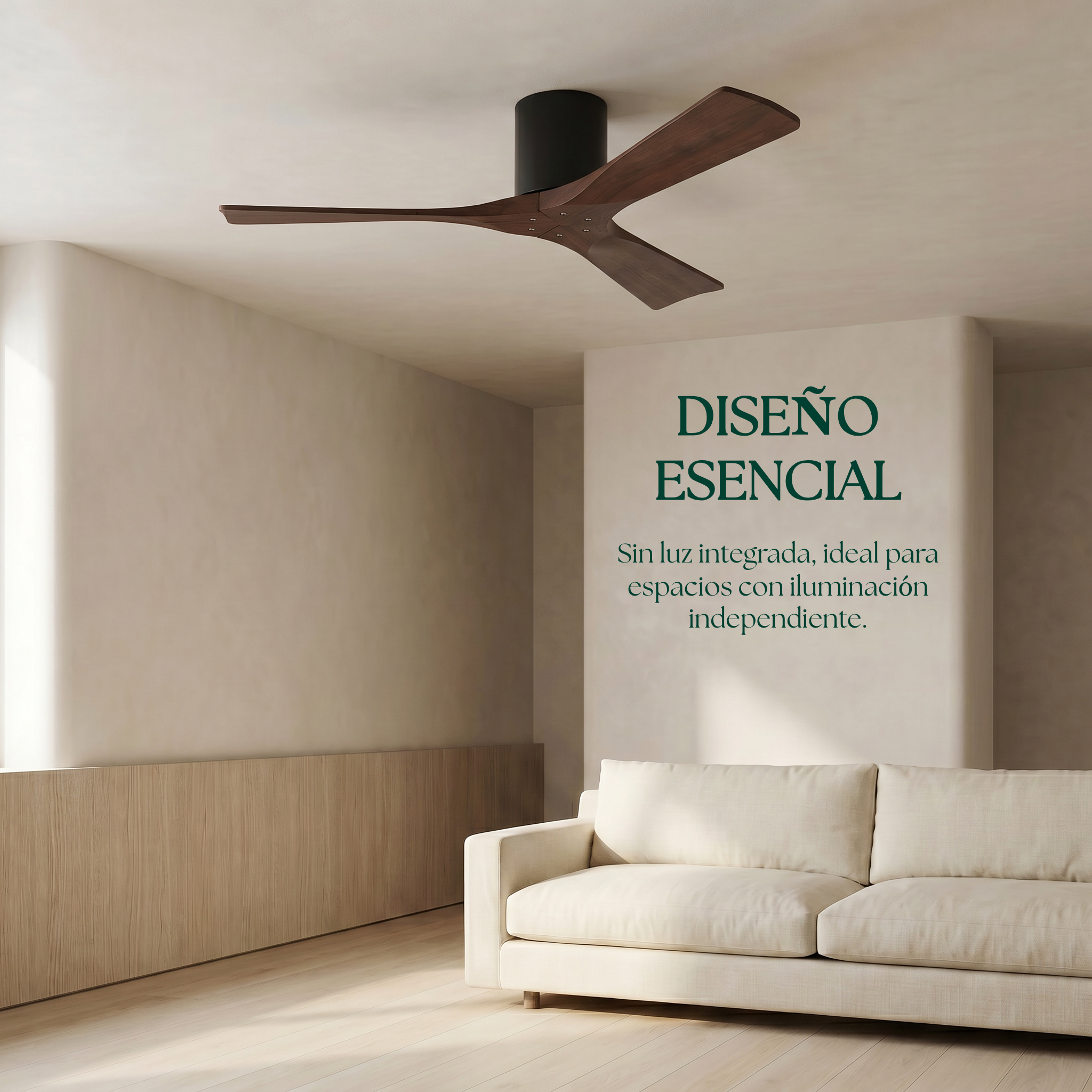 Étoile Ventilateur de plafond en bois (132 cm / 112 cm)