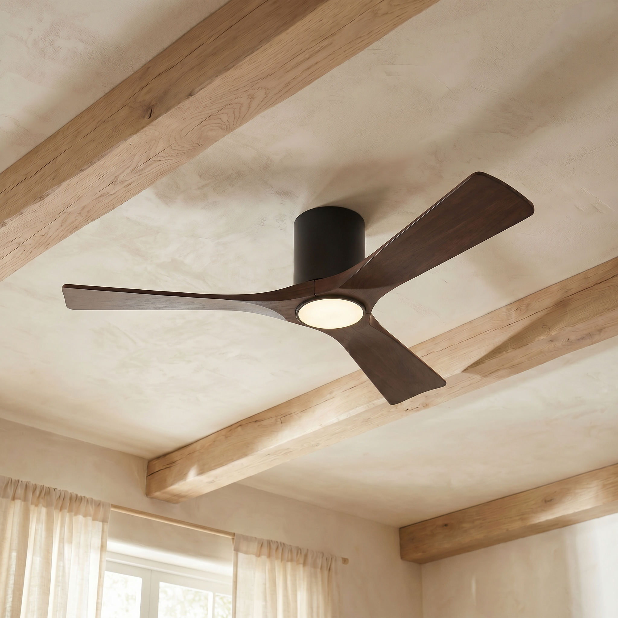 Étoile Ventilateur de plafond en bois (132 cm / 112 cm)