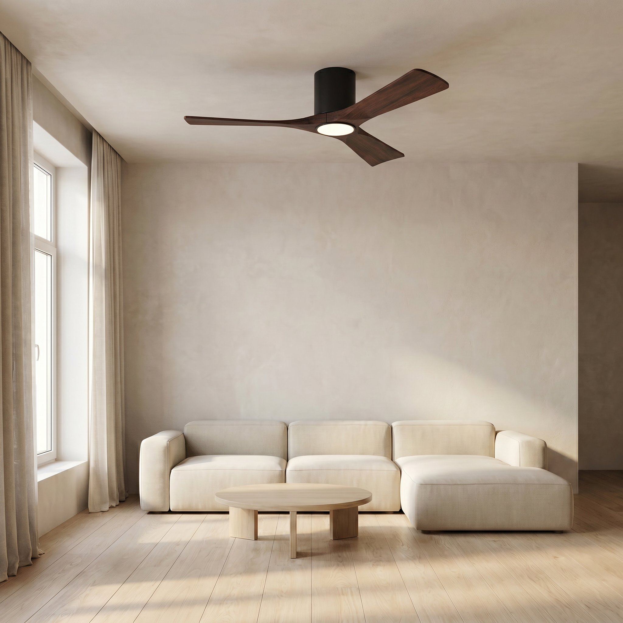 Étoile Ventilateur de plafond en bois (132 cm / 112 cm)