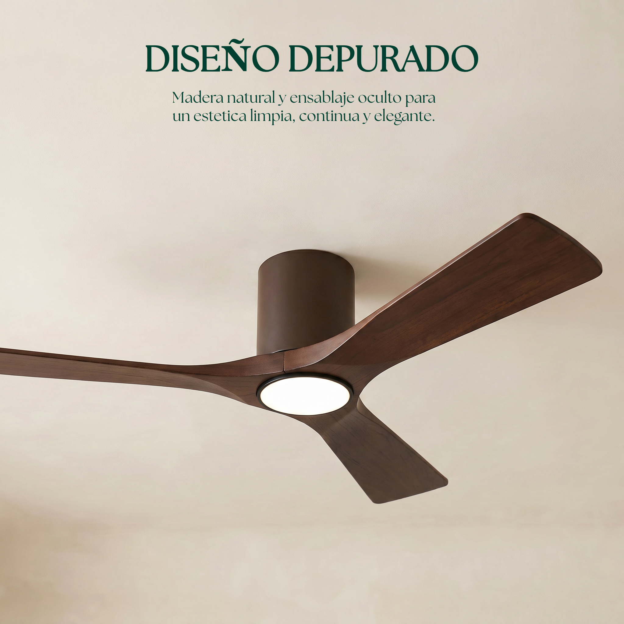 Étoile Ventilateur de plafond en bois (132 cm / 112 cm)