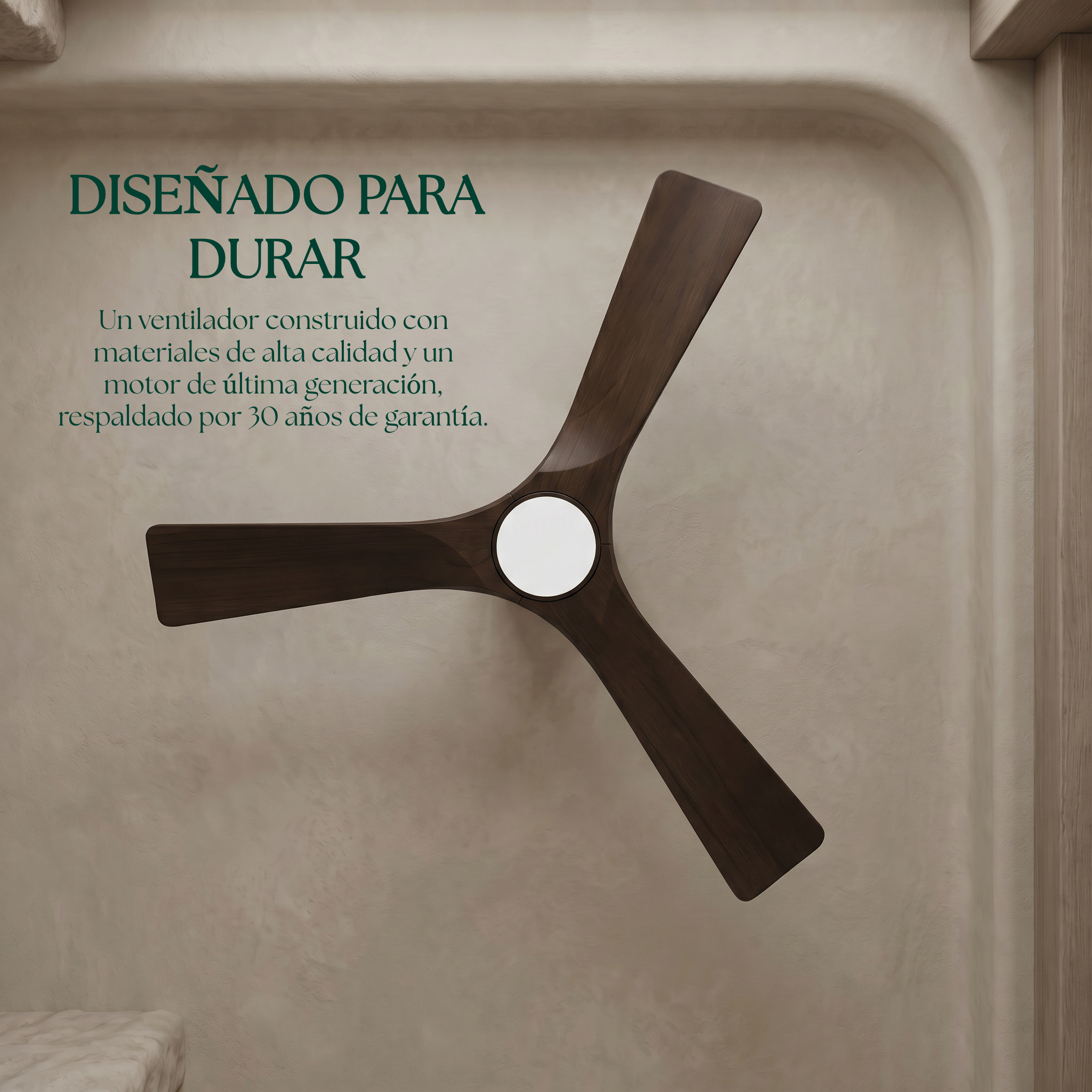 Étoile Ventilateur de plafond en bois (132 cm / 112 cm)