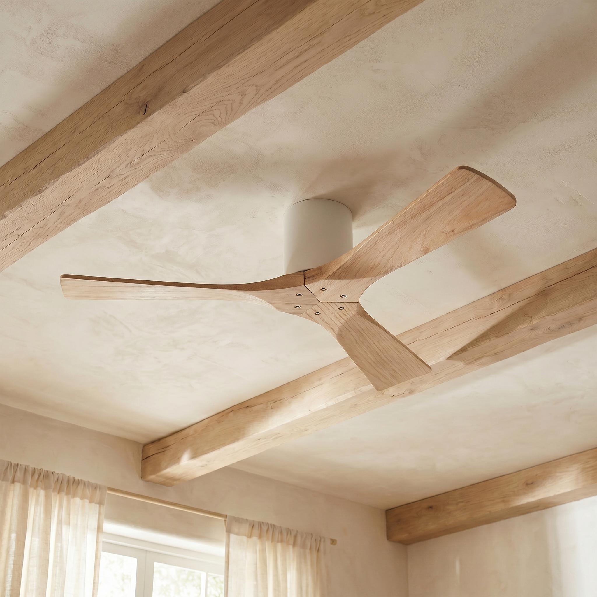 Étoile Ventilateur de plafond en bois (132 cm / 112 cm)