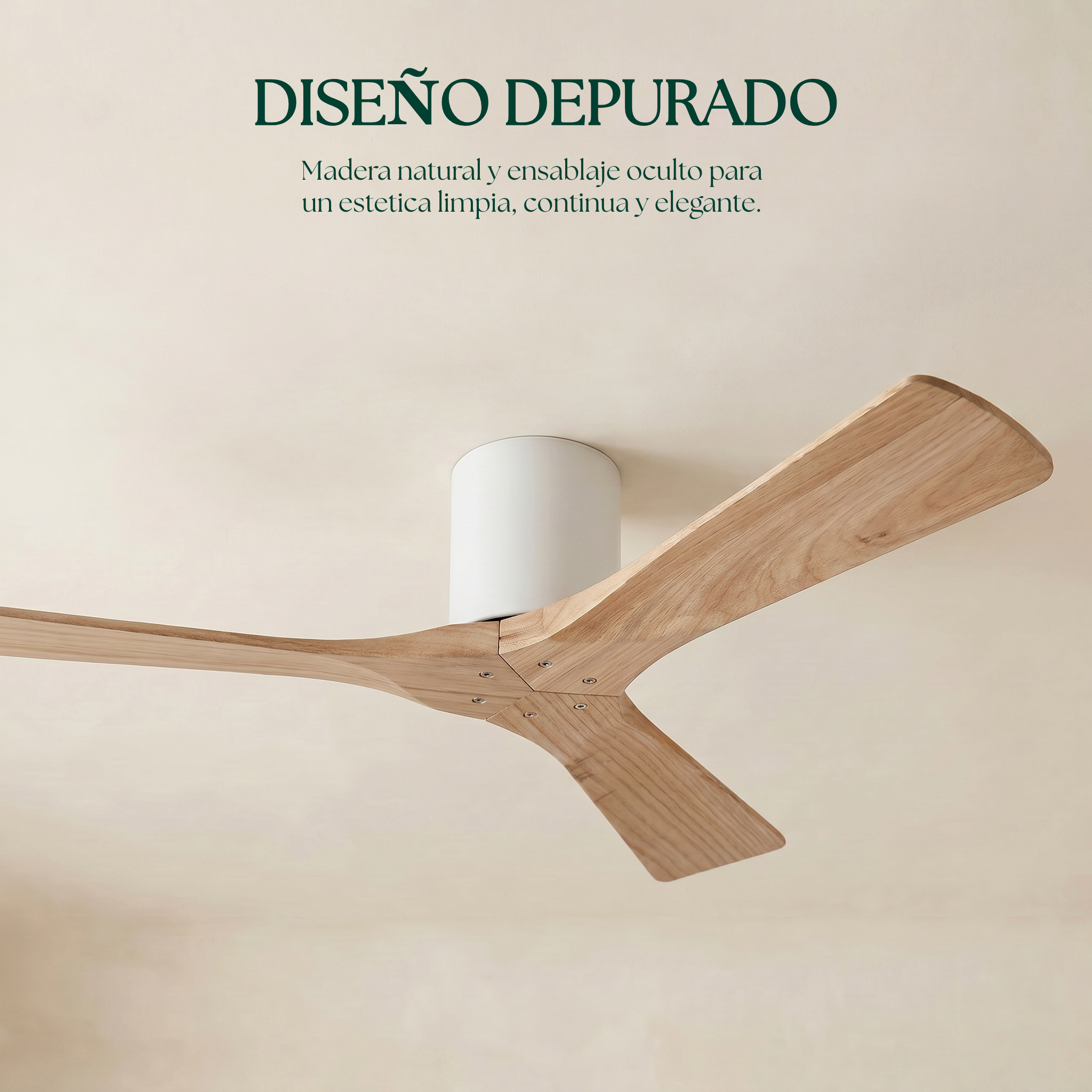 Étoile Ventilateur de plafond en bois (132 cm / 112 cm)