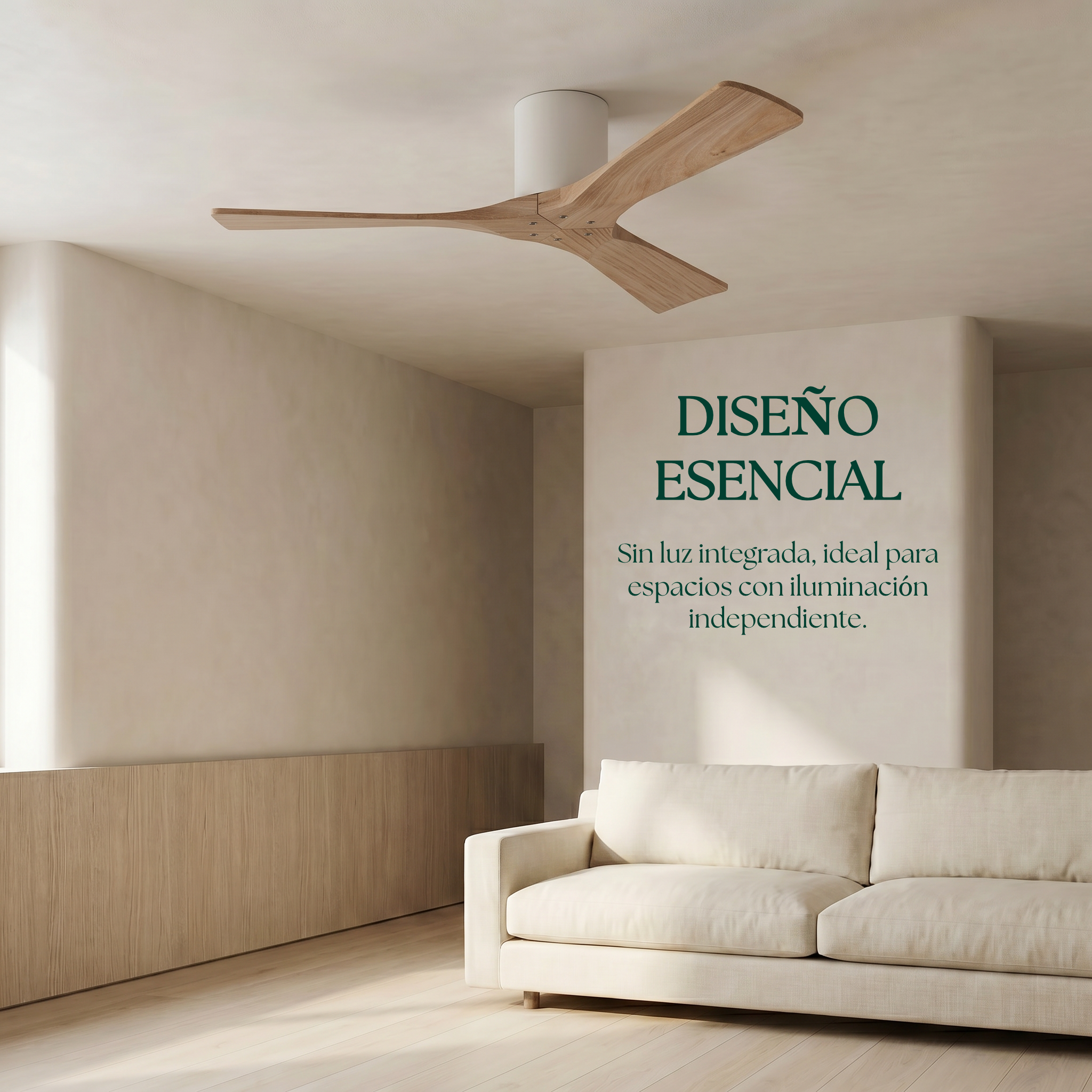Étoile Ventilateur de plafond en bois (132 cm / 112 cm)