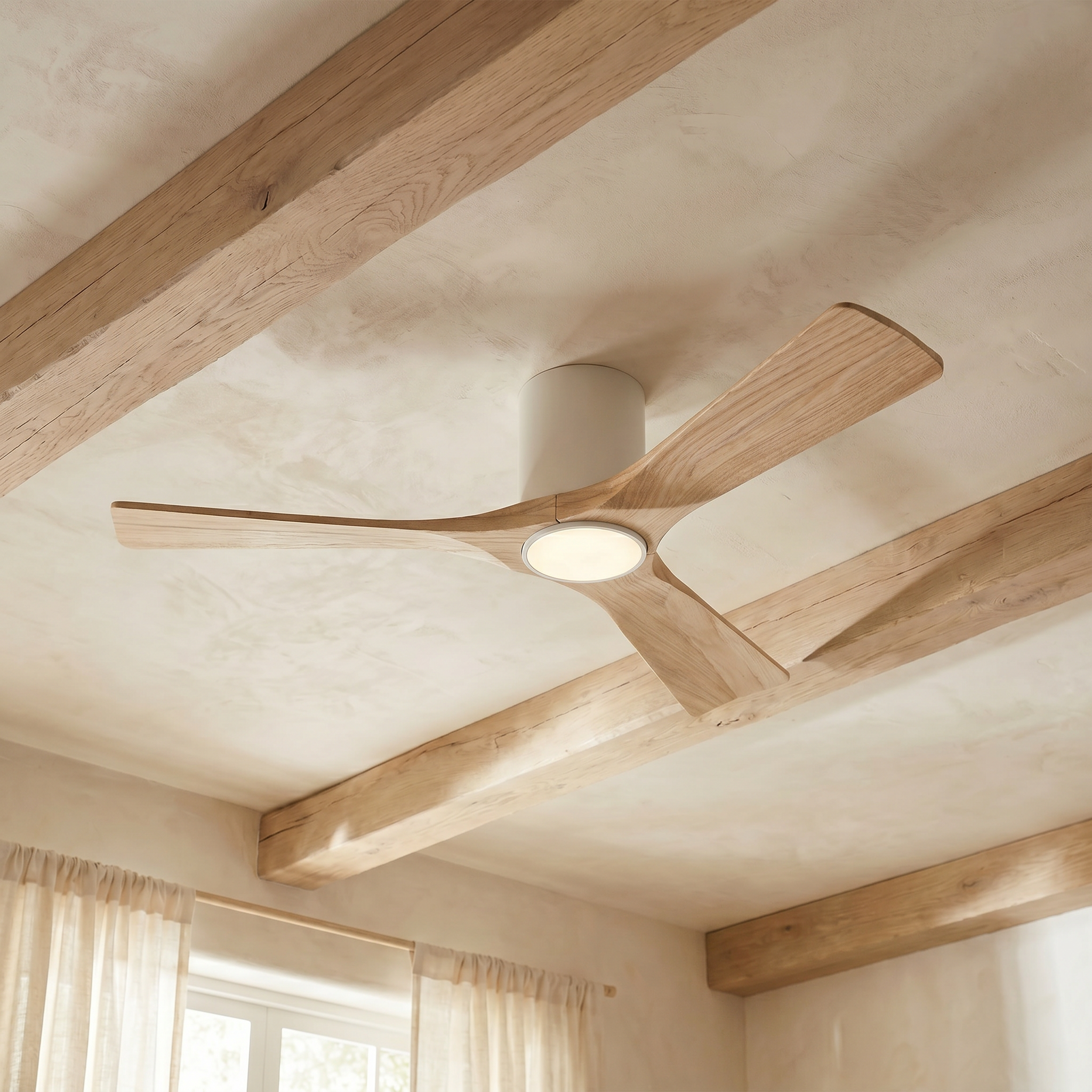 Étoile Ventilateur de plafond en bois (132 cm / 112 cm)